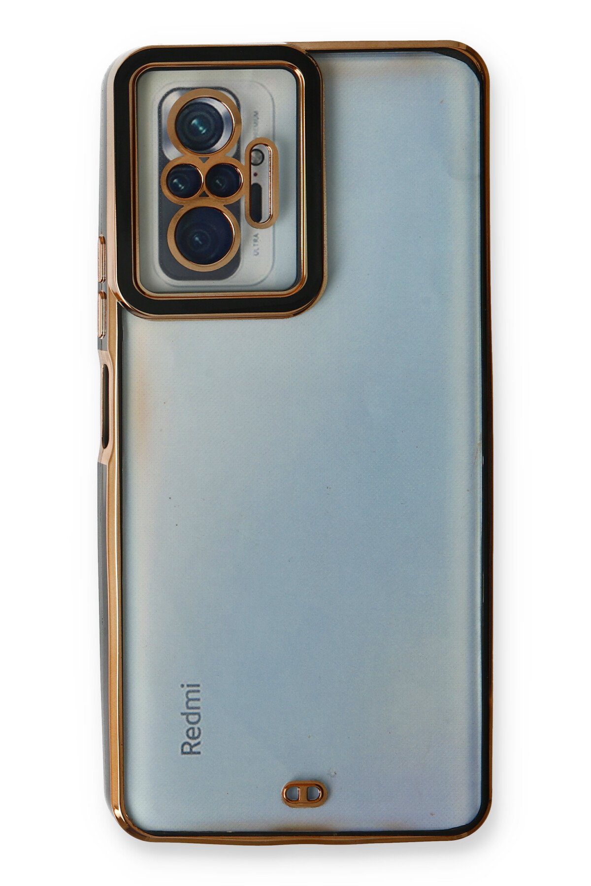 Newface Xiaomi Redmi Note 10 Pro Kılıf Pars Lens Yüzüklü Silikon - Gold
