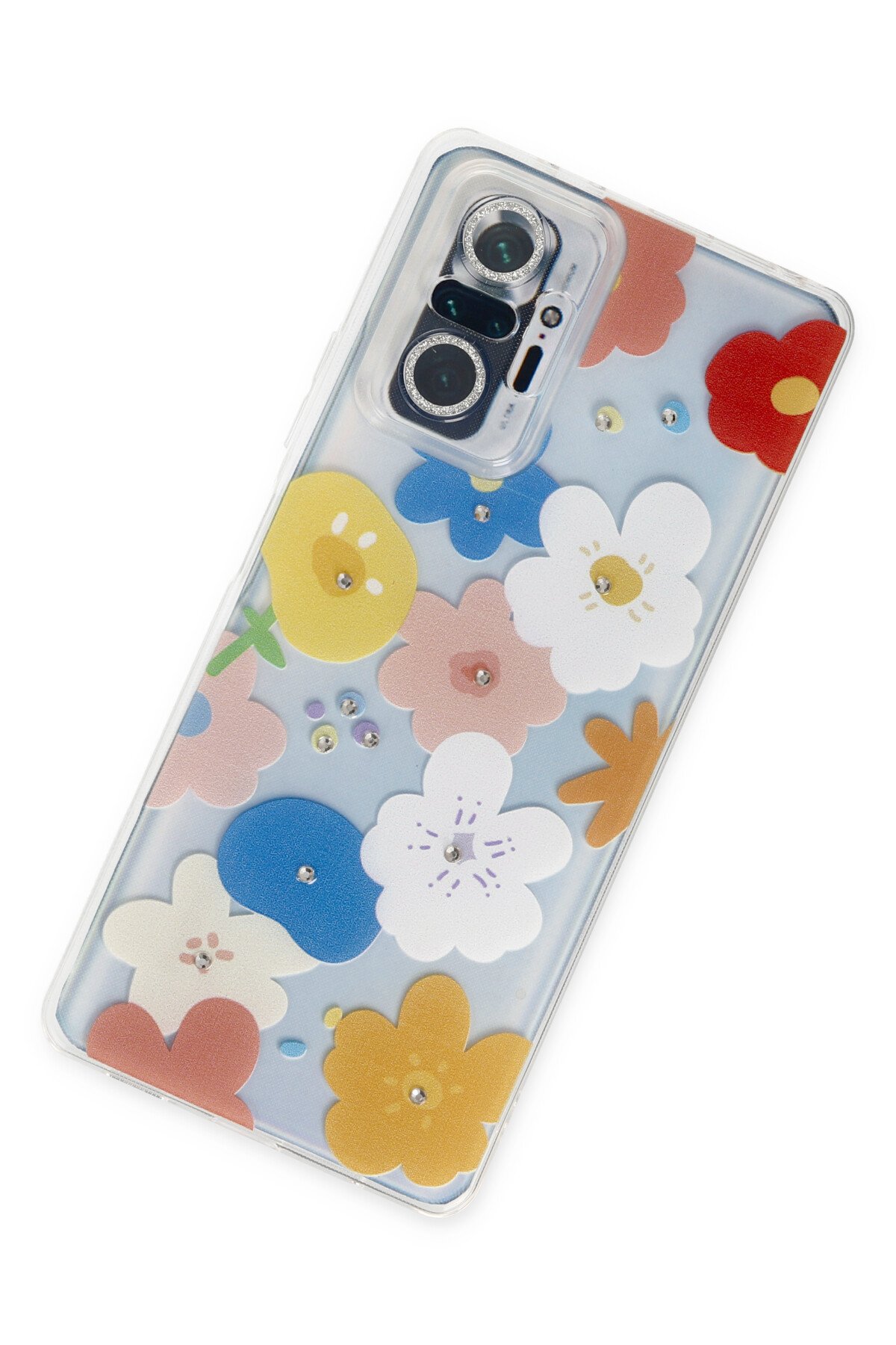Newface Xiaomi Redmi Note 10 Pro Kılıf Sofya Yüzüklü Silikon Kapak - Rose