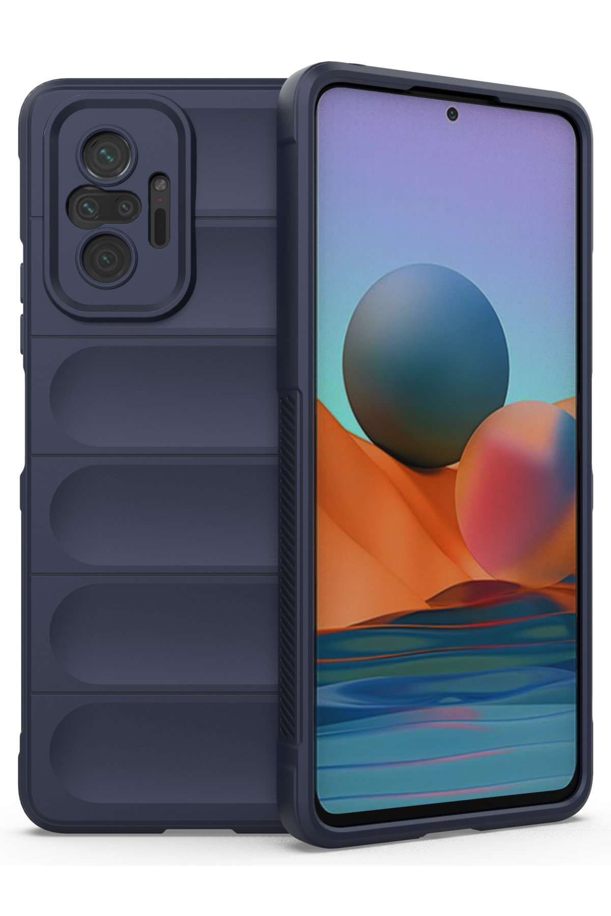 Newface Xiaomi Redmi Note 10 Pro Kılıf Pars Lens Yüzüklü Silikon - Lacivert