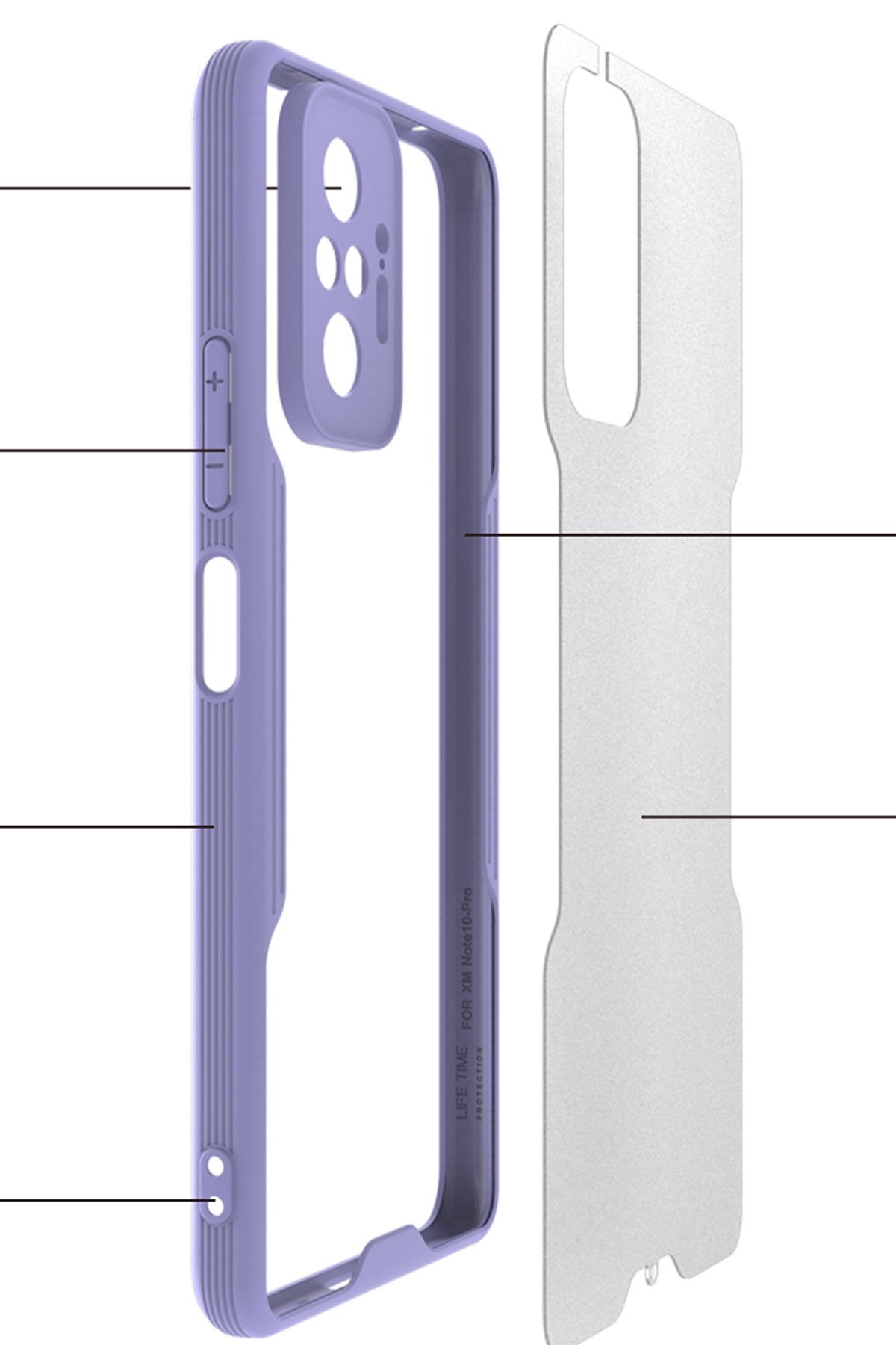 Newface Xiaomi Redmi Note 10 Pro Kılıf Mega Standlı Silikon - Gold