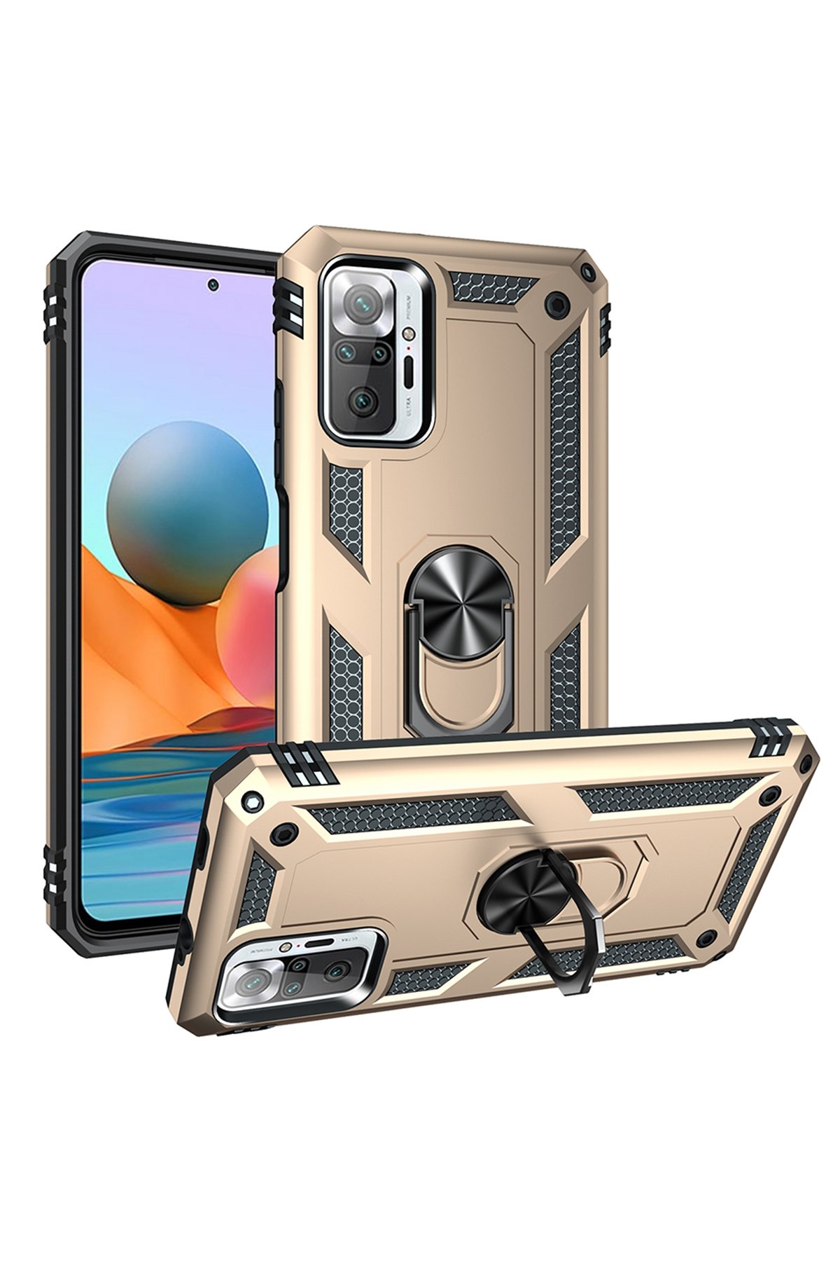 Newface Xiaomi Redmi Note 10 Pro Kılıf Zuma Kartvizitli Yüzüklü Silikon - Siyah