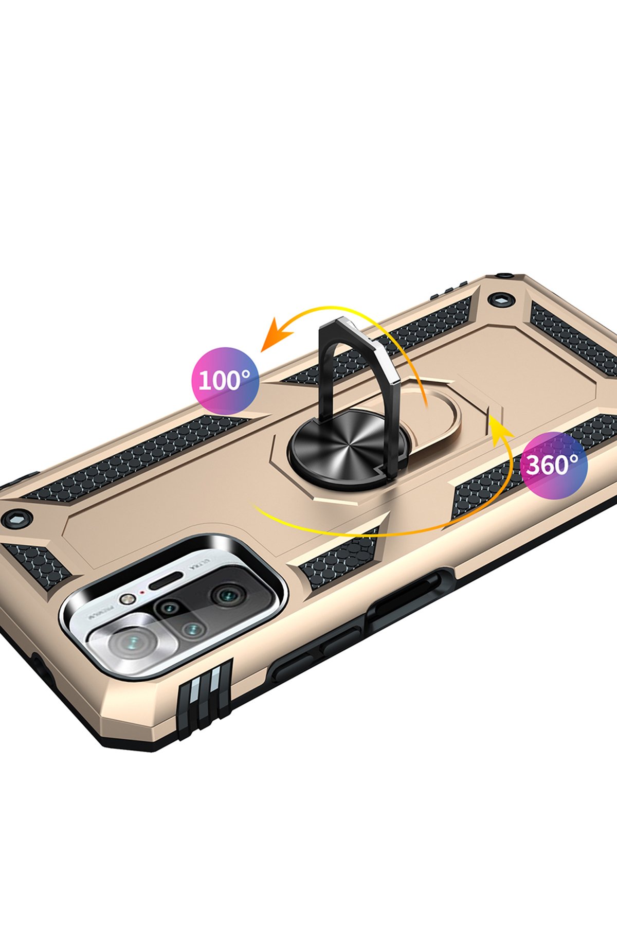 Newface Xiaomi Redmi Note 10 Pro Kılıf Zuma Kartvizitli Yüzüklü Silikon - Siyah