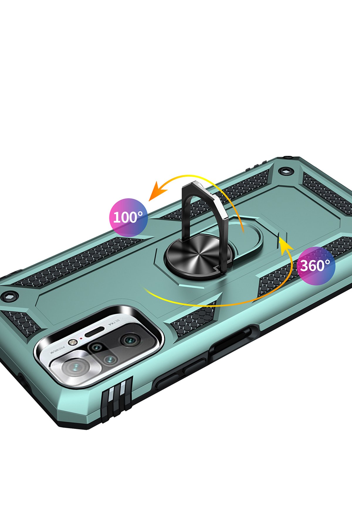 Newface Xiaomi Redmi Note 10 Pro Kılıf Montreal Yüzüklü Silikon Kapak - Lacivert