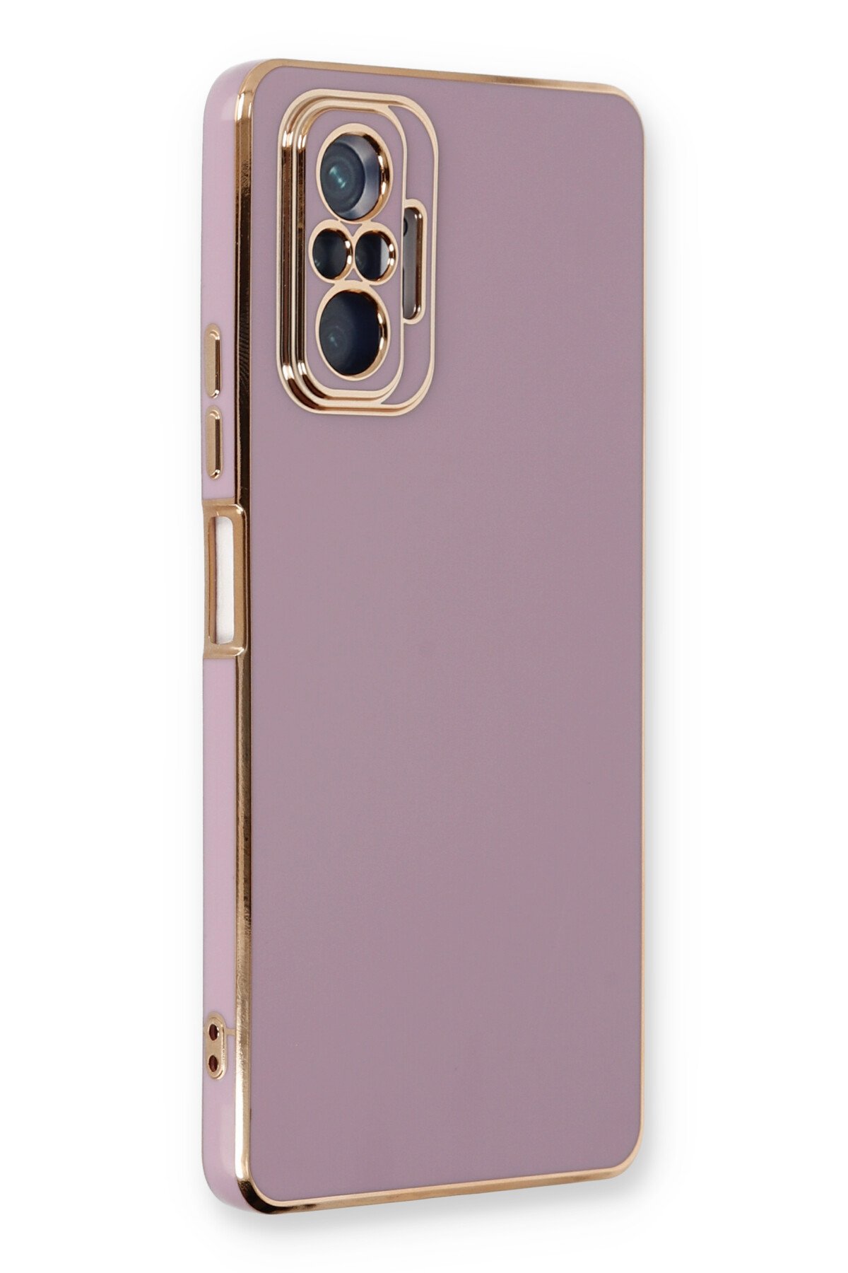 Newface Xiaomi Redmi Note 10 Pro Kılıf Razer Lensli Silikon - Gold