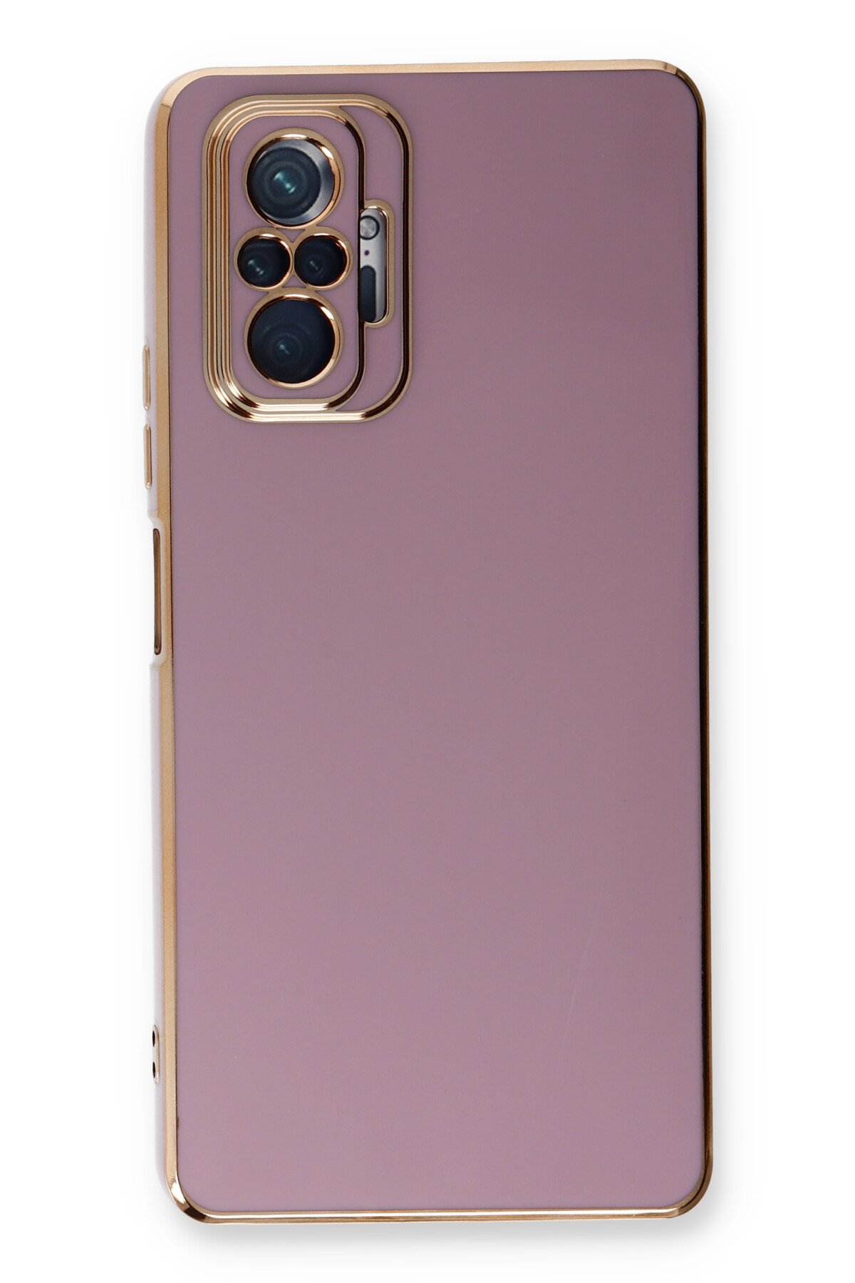 Newface Xiaomi Redmi Note 10 Pro Kılıf Razer Lensli Silikon - Gold