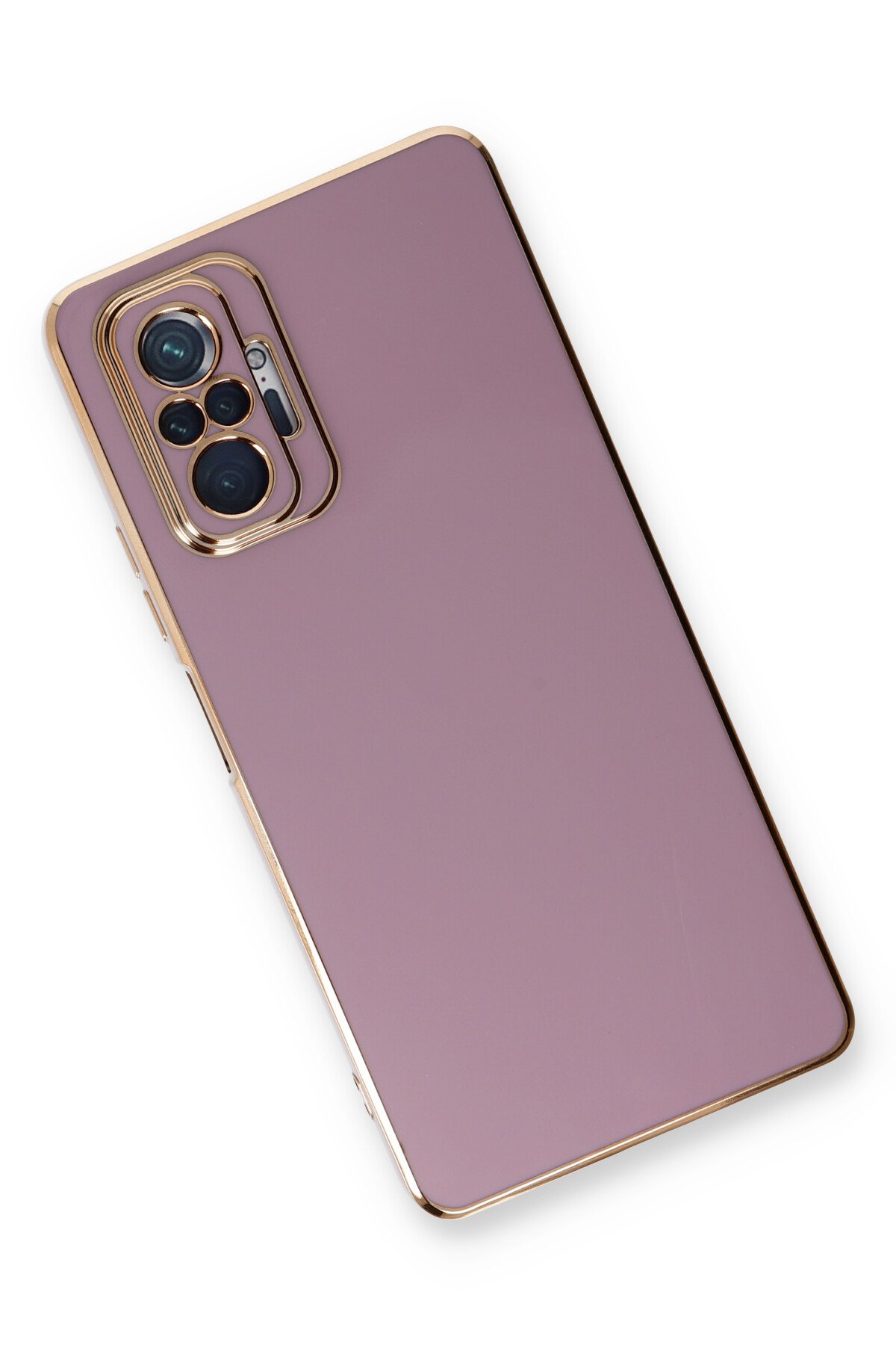 Newface Xiaomi Redmi Note 10 Pro Kılıf Razer Lensli Silikon - Gold