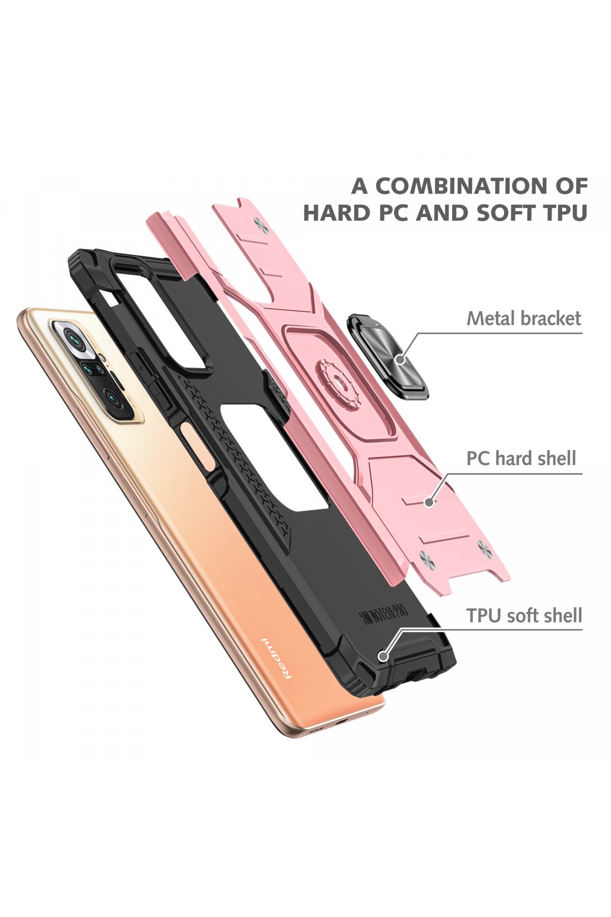 Newface Xiaomi Redmi Note 10 Pro Kılıf Elegant Kapak - Siyah