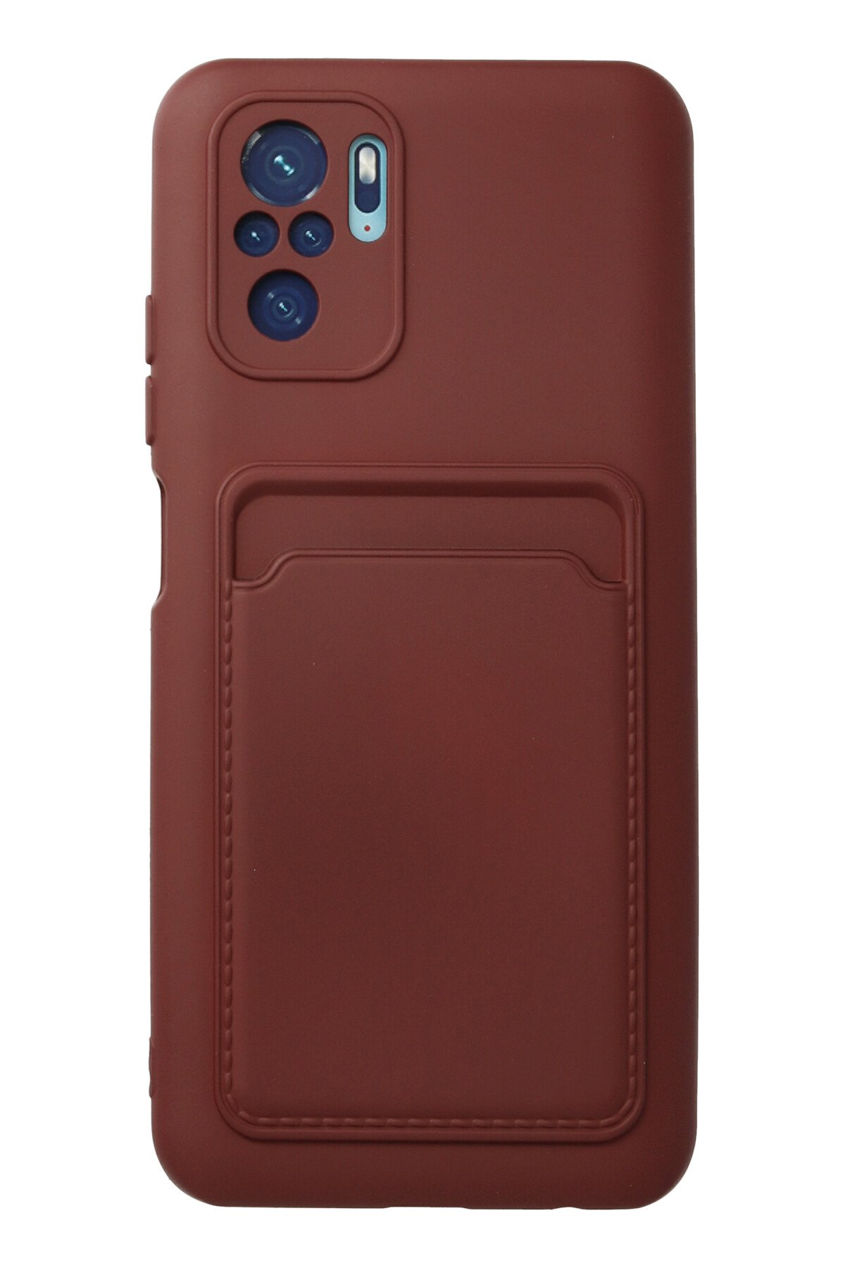 Newface Xiaomi Redmi Note 10S Kılıf Kelvin Kartvizitli Silikon - Kırmızı