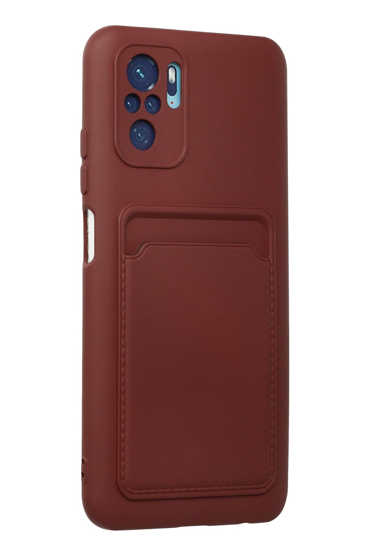 Newface Xiaomi Redmi Note 10S Kılıf Kelvin Kartvizitli Silikon - Kırmızı