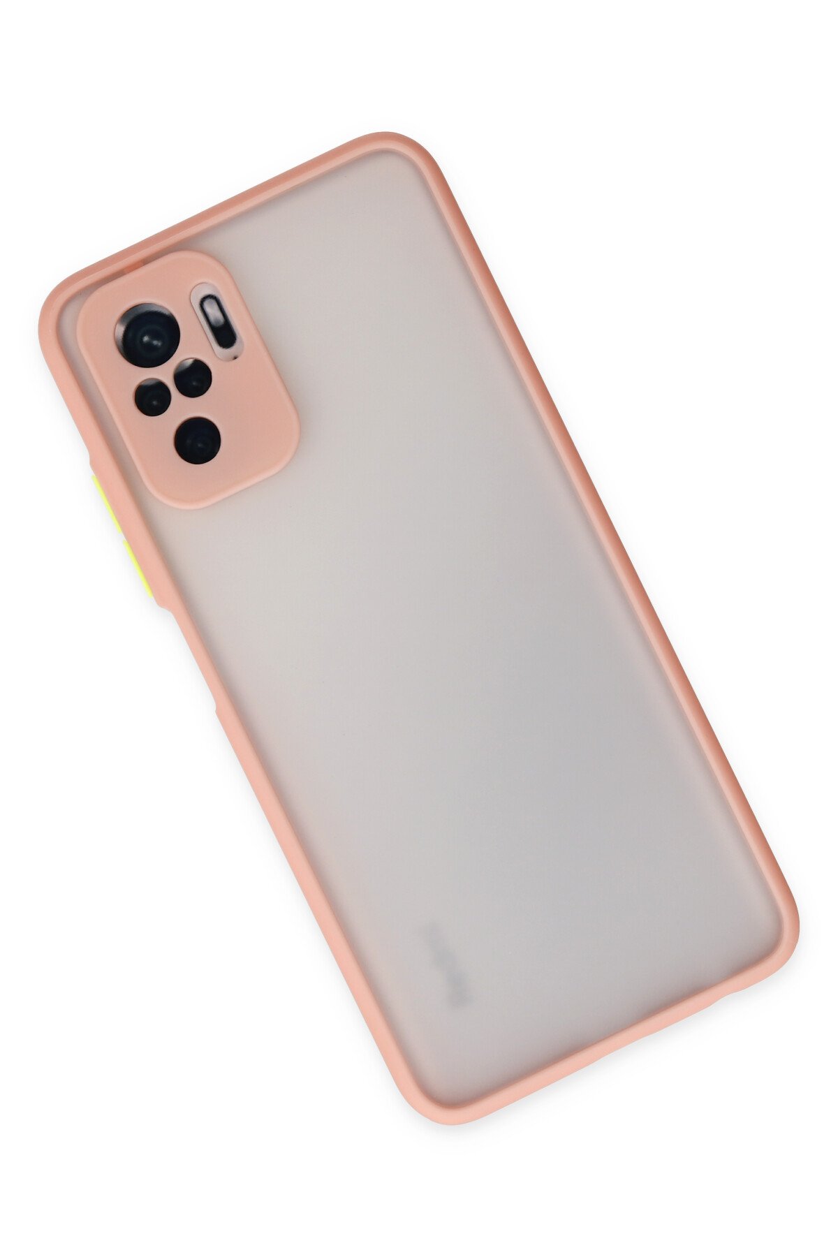 Newface Xiaomi Redmi Note 10S Kılıf Mega Standlı Silikon - Pudra