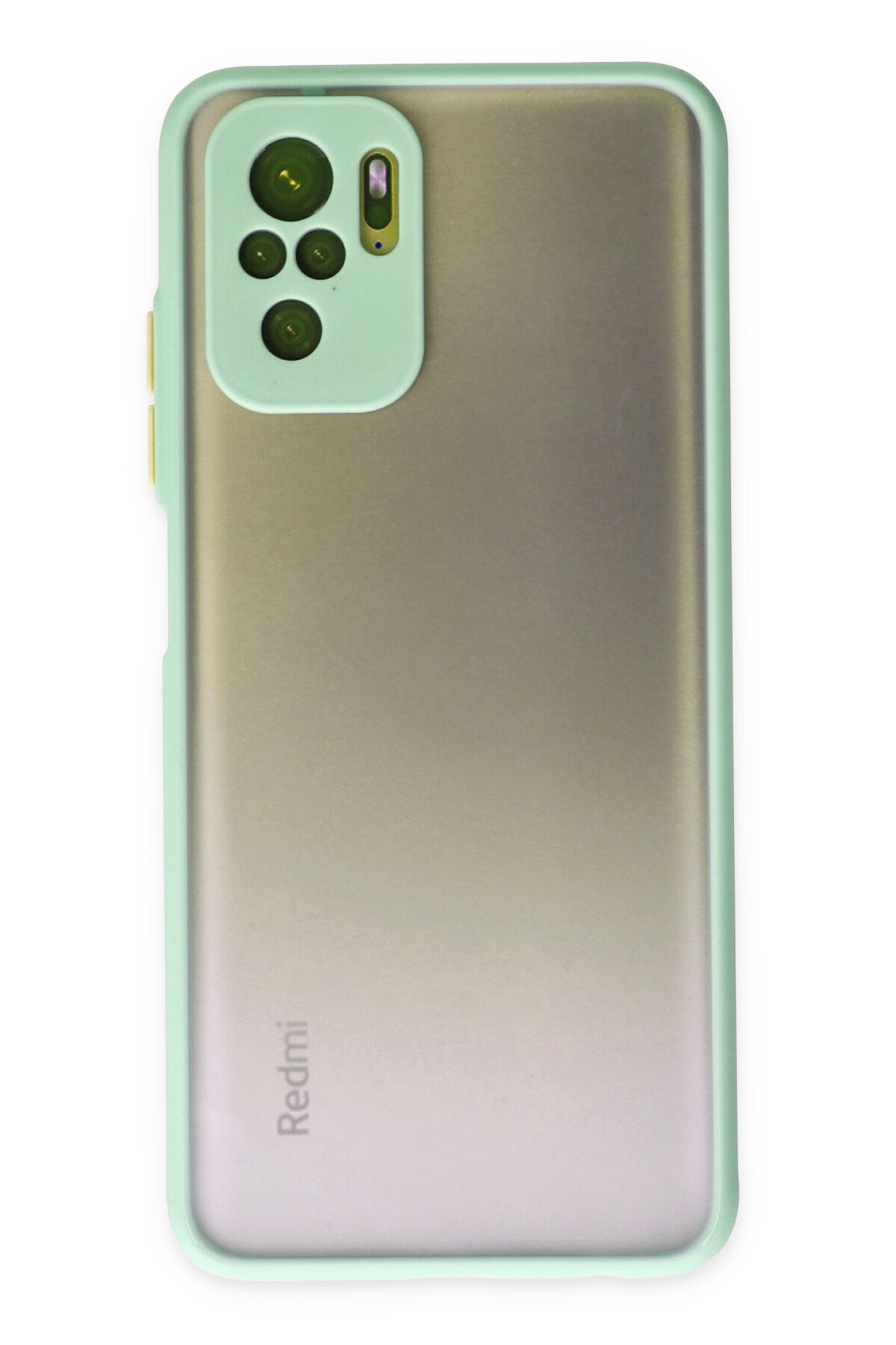 Newface Xiaomi Redmi Note 10S Kılıf Pars Lens Yüzüklü Silikon - Gold