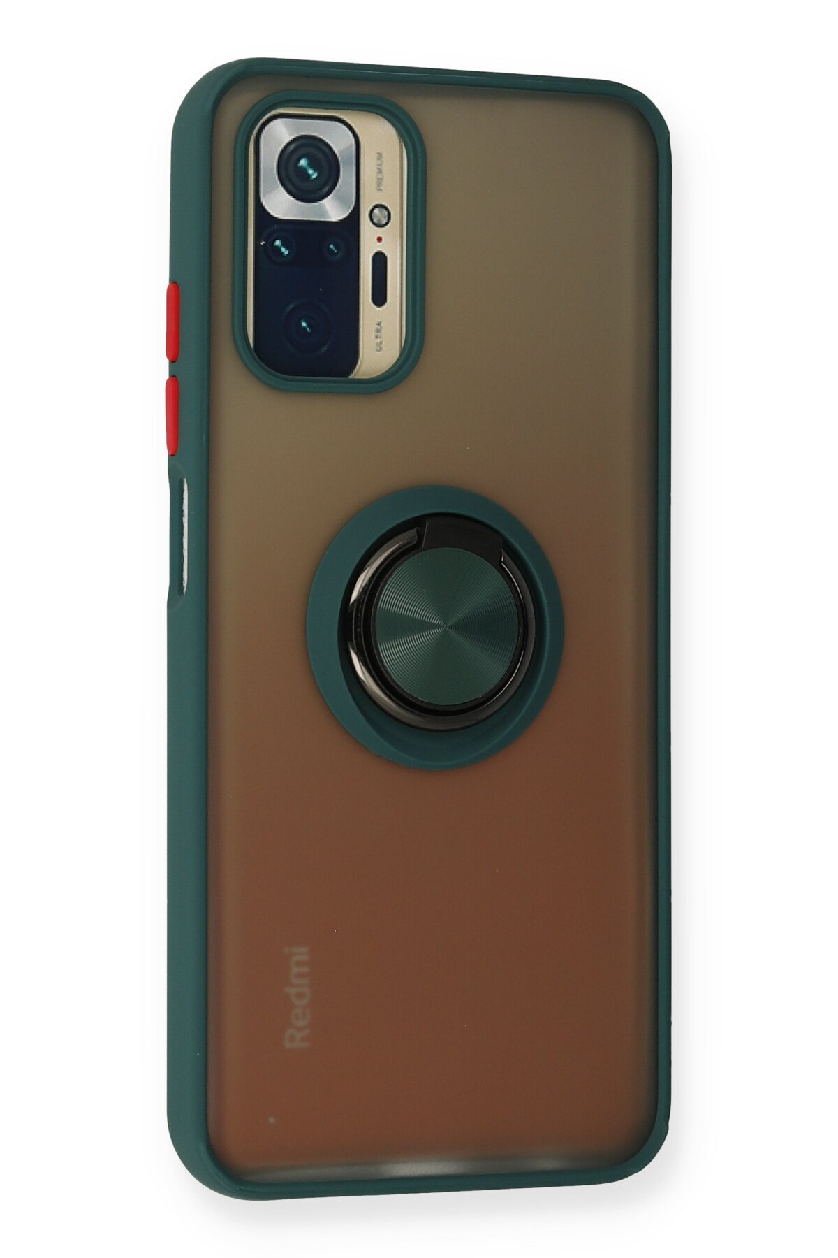 Newface Xiaomi Redmi Note 10S Kılıf Zuma Kartvizitli Yüzüklü Silikon - Kırmızı