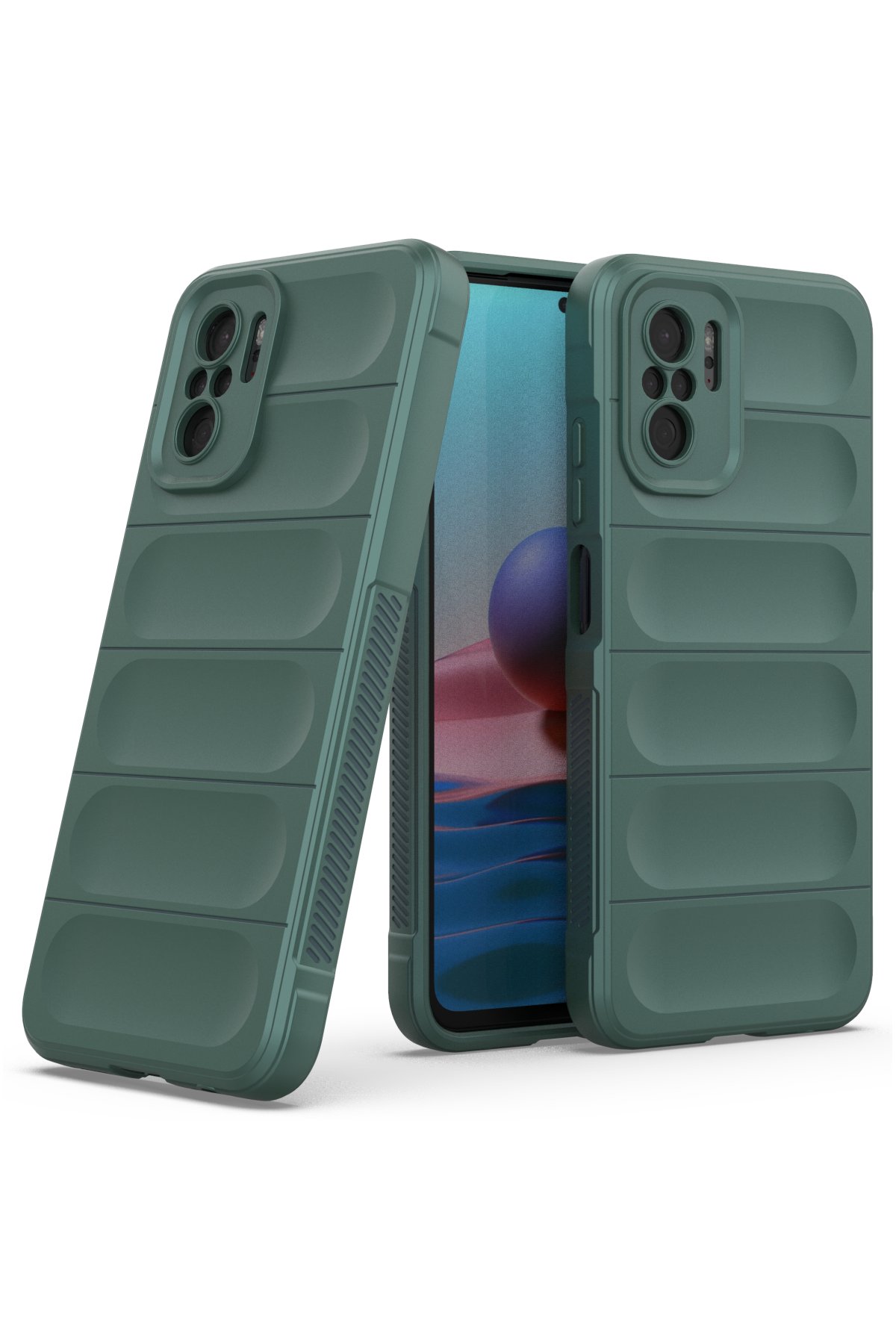 Newface Xiaomi Redmi Note 10S Kılıf Palm Buzlu Kamera Sürgülü Silikon - Turkuaz