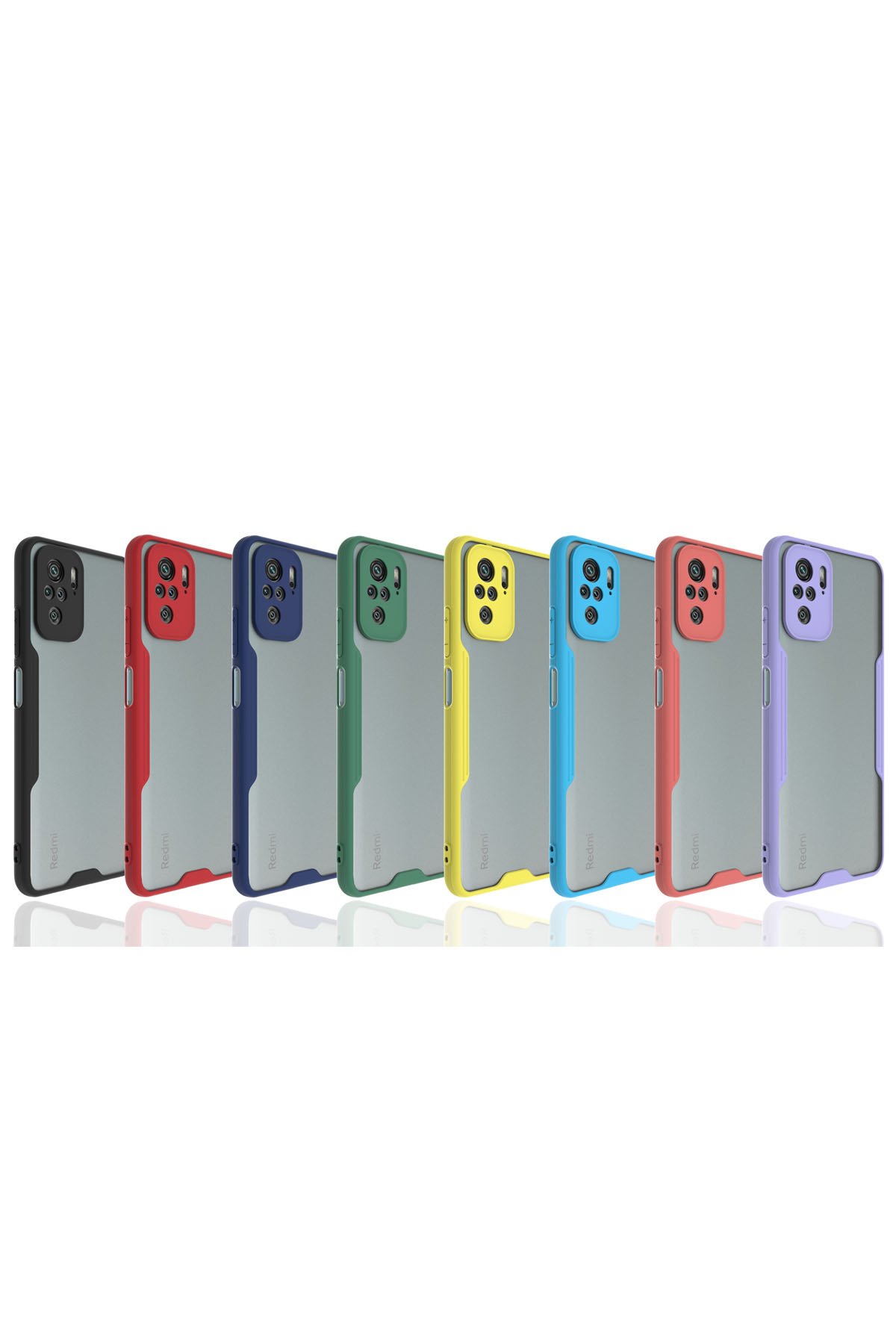 Newface Xiaomi Redmi Note 10S Kılıf Lansman Glass Kapak - Lacivert