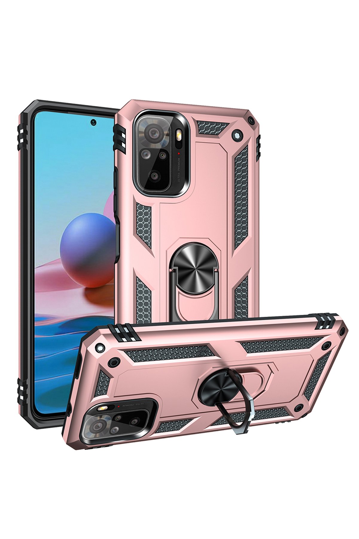 Newface Xiaomi Redmi Note 10S Kılıf Razer Lensli Silikon - Gold