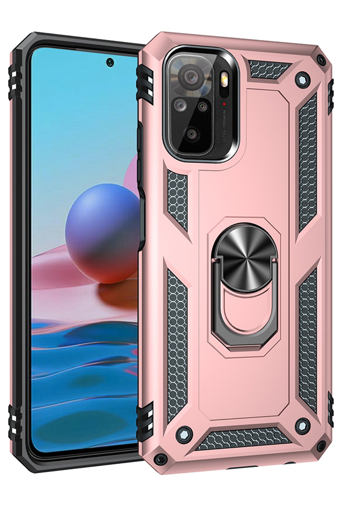 Newface Xiaomi Redmi Note 10S Kılıf Razer Lensli Silikon - Gold