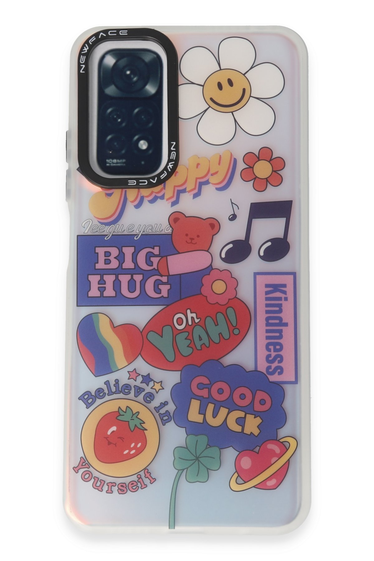 Newface Xiaomi Redmi Note 11 Kılıf Ebruli Lansman Silikon - Mavi-Turuncu