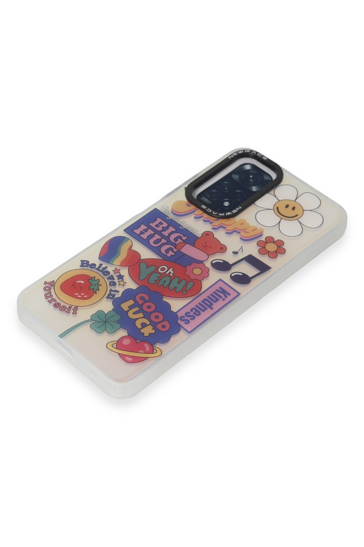 Newface Xiaomi Redmi Note 11 Kılıf Ebruli Lansman Silikon - Mavi-Turuncu