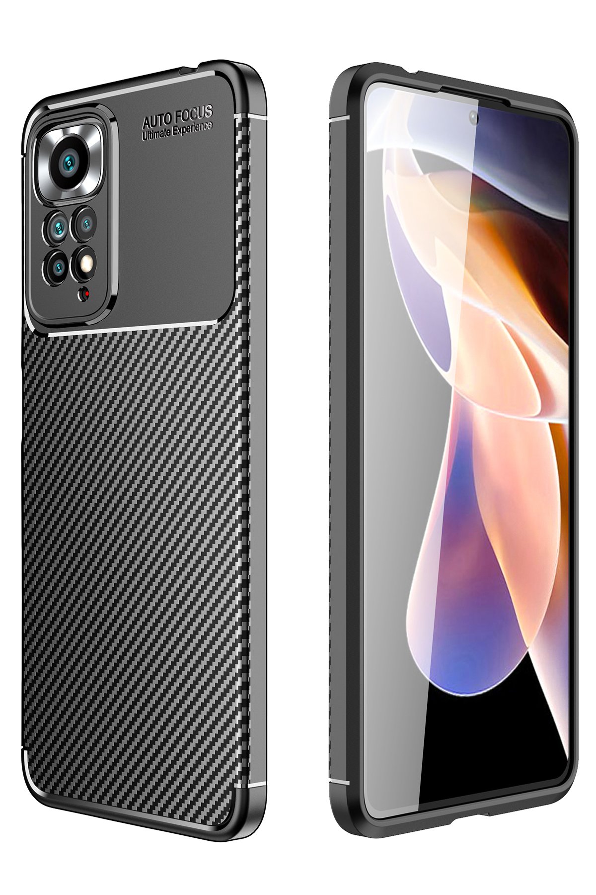 Newface Xiaomi Redmi Note 11 Kılıf Pars Lens Yüzüklü Silikon - Kırmızı