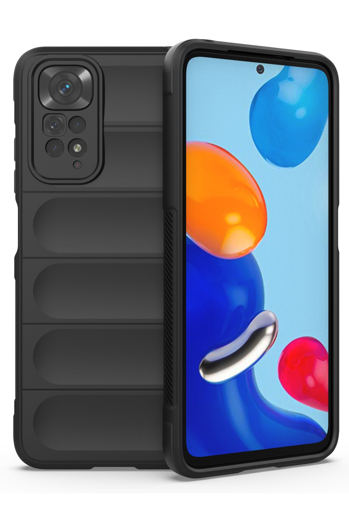 Newface Xiaomi Redmi Note 11 Kılıf Volet Silikon - Kırmızı