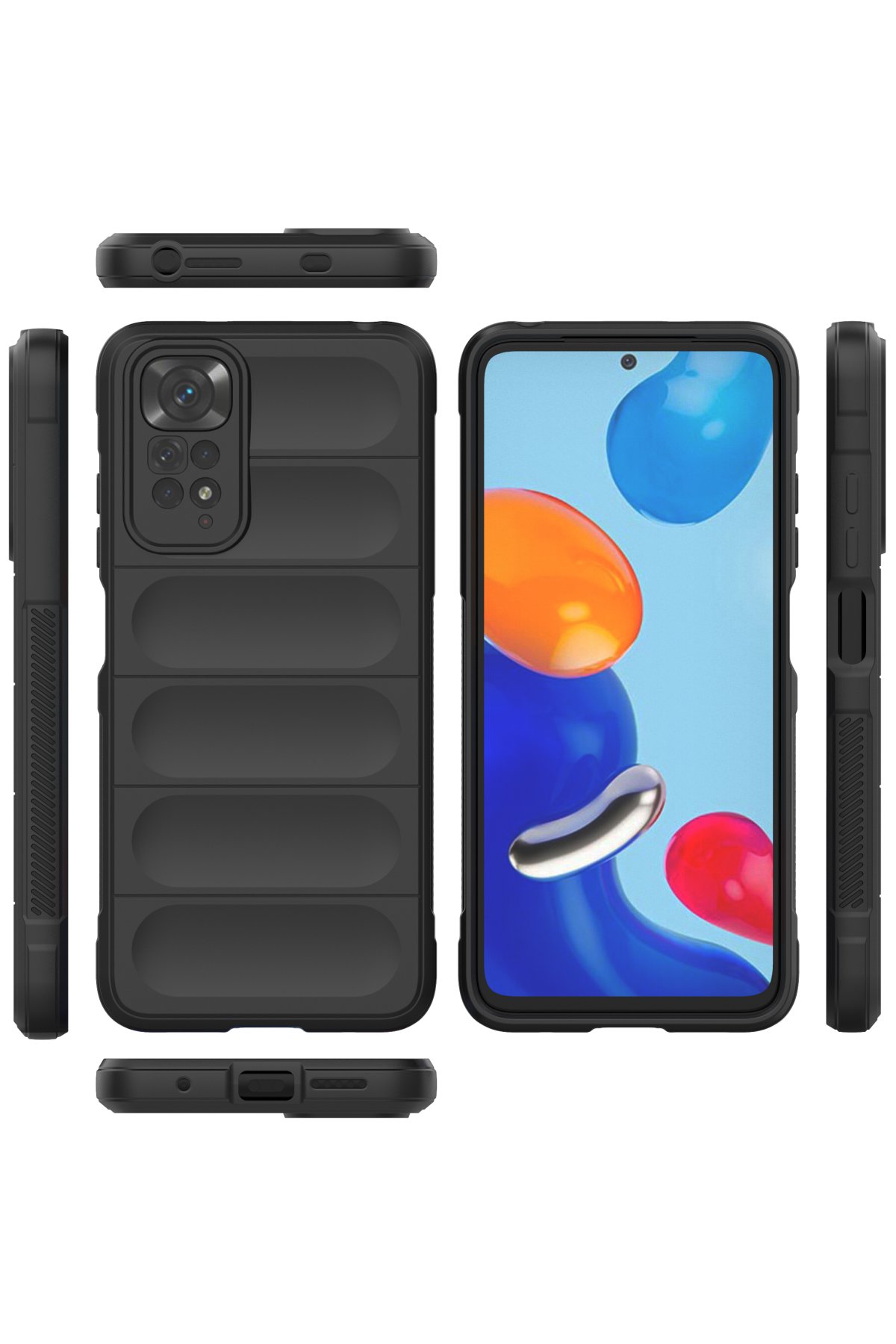 Newface Xiaomi Redmi Note 11 Kılıf Volet Silikon - Kırmızı