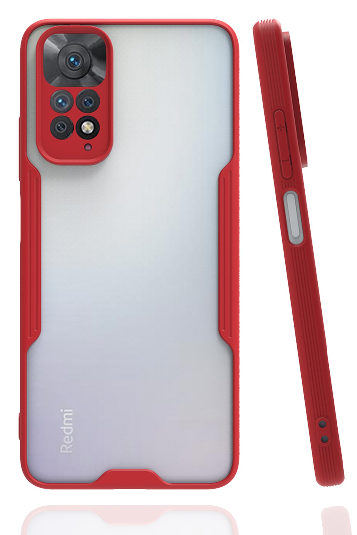 Newface Xiaomi Redmi Note 11 Kılıf Zuma Kartvizitli Yüzüklü Silikon - Kırmızı