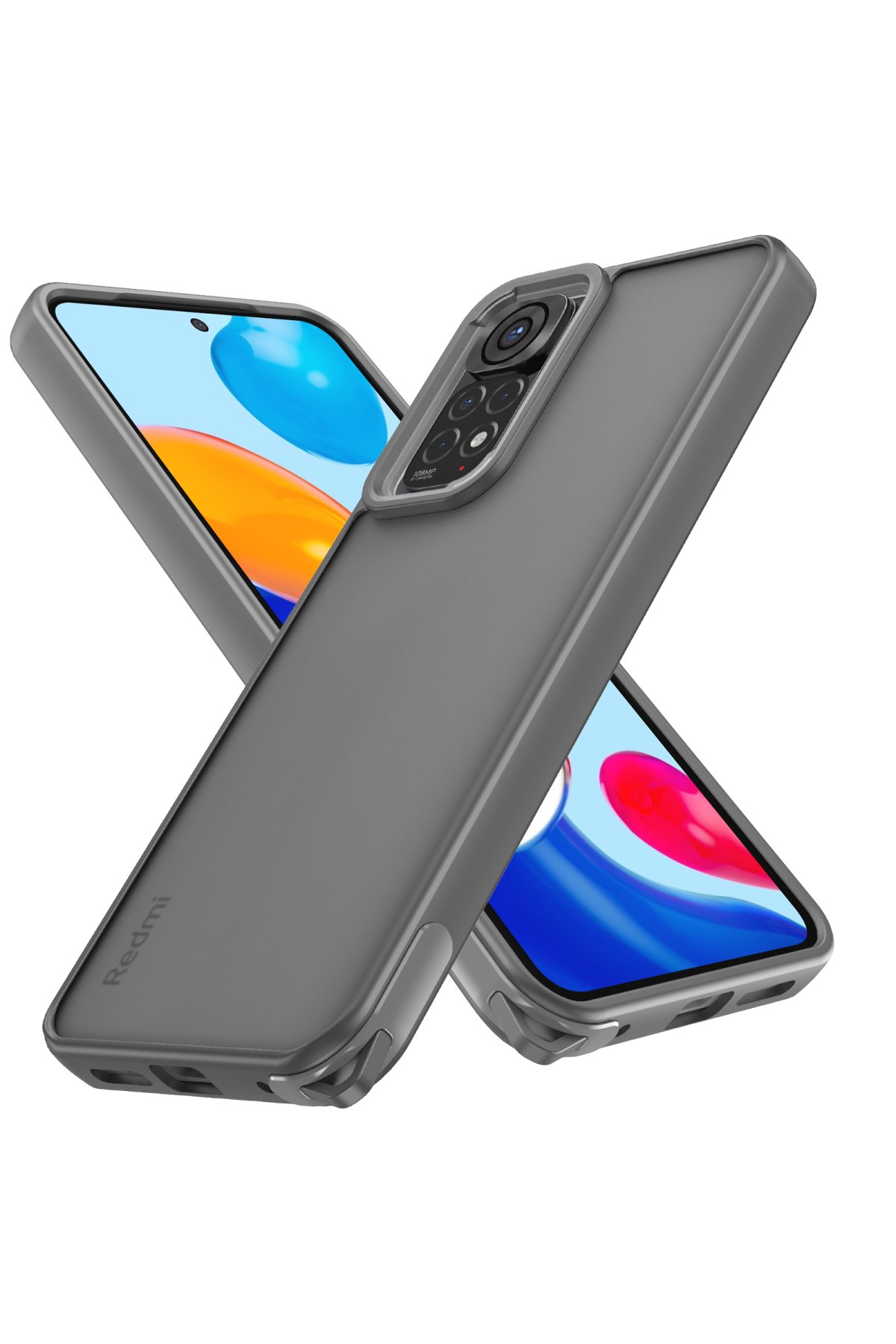 Newface Xiaomi Redmi Note 11 Pro Kılıf Zuma Kartvizitli Yüzüklü Silikon - Kırmızı