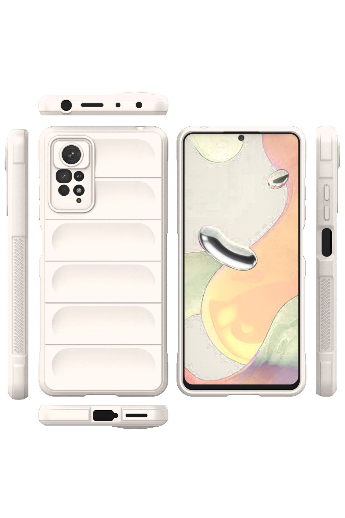 Newface Xiaomi Redmi Note 11 Pro Kılıf Sofya Yüzüklü Silikon Kapak - Kırmızı