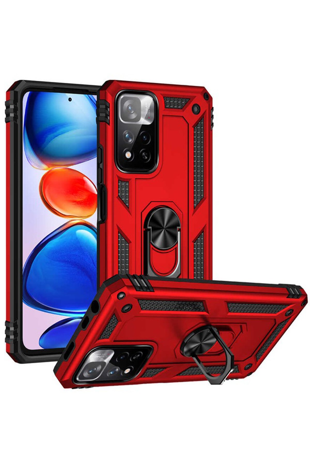 Newface Xiaomi Redmi Note 11 Pro Plus 5G Kılıf Zuma Kartvizitli Yüzüklü Silikon - Lila