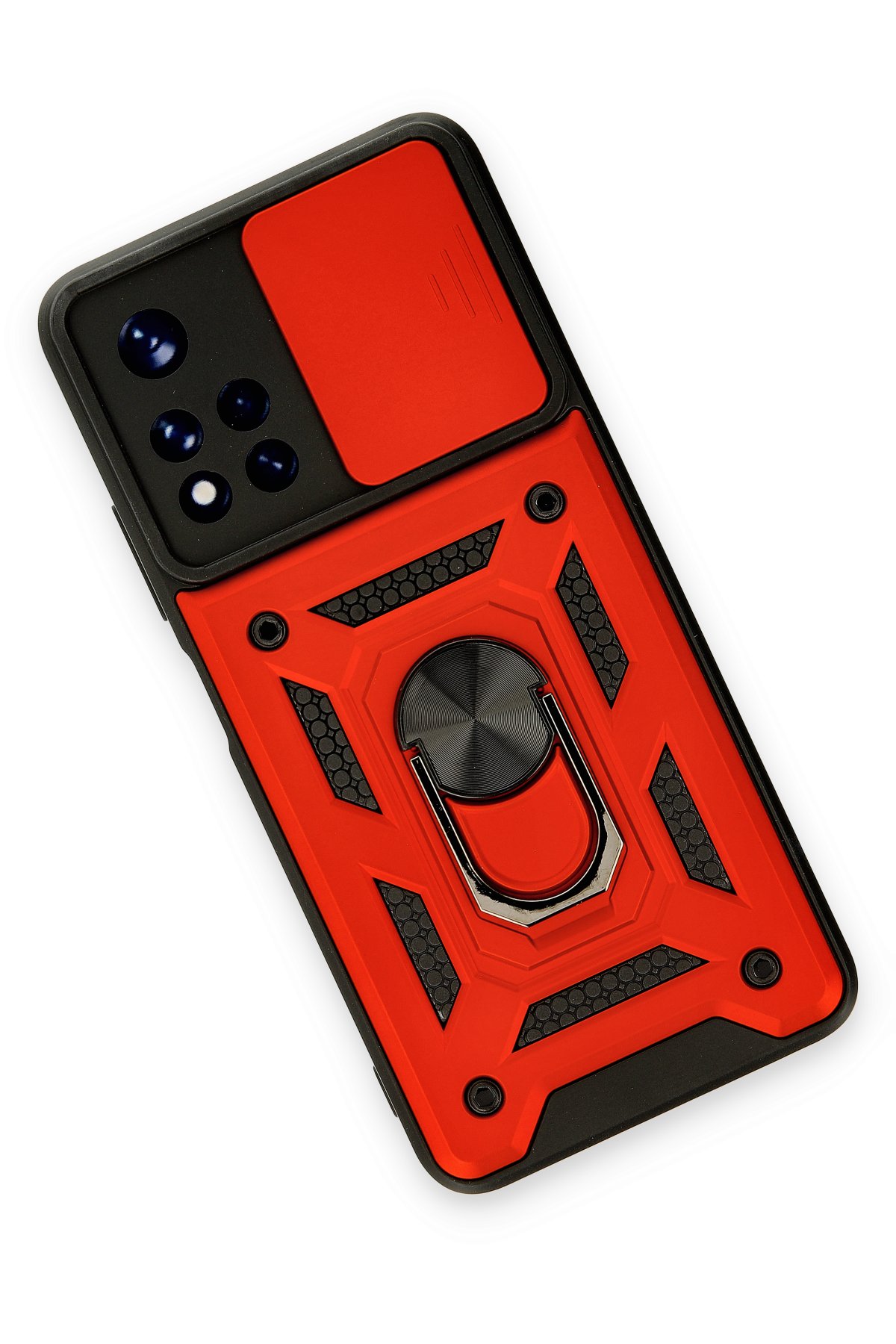 Newface Xiaomi Redmi Note 11 Pro Plus 5G Kılıf Palm Buzlu Kamera Sürgülü Silikon - Kırmızı