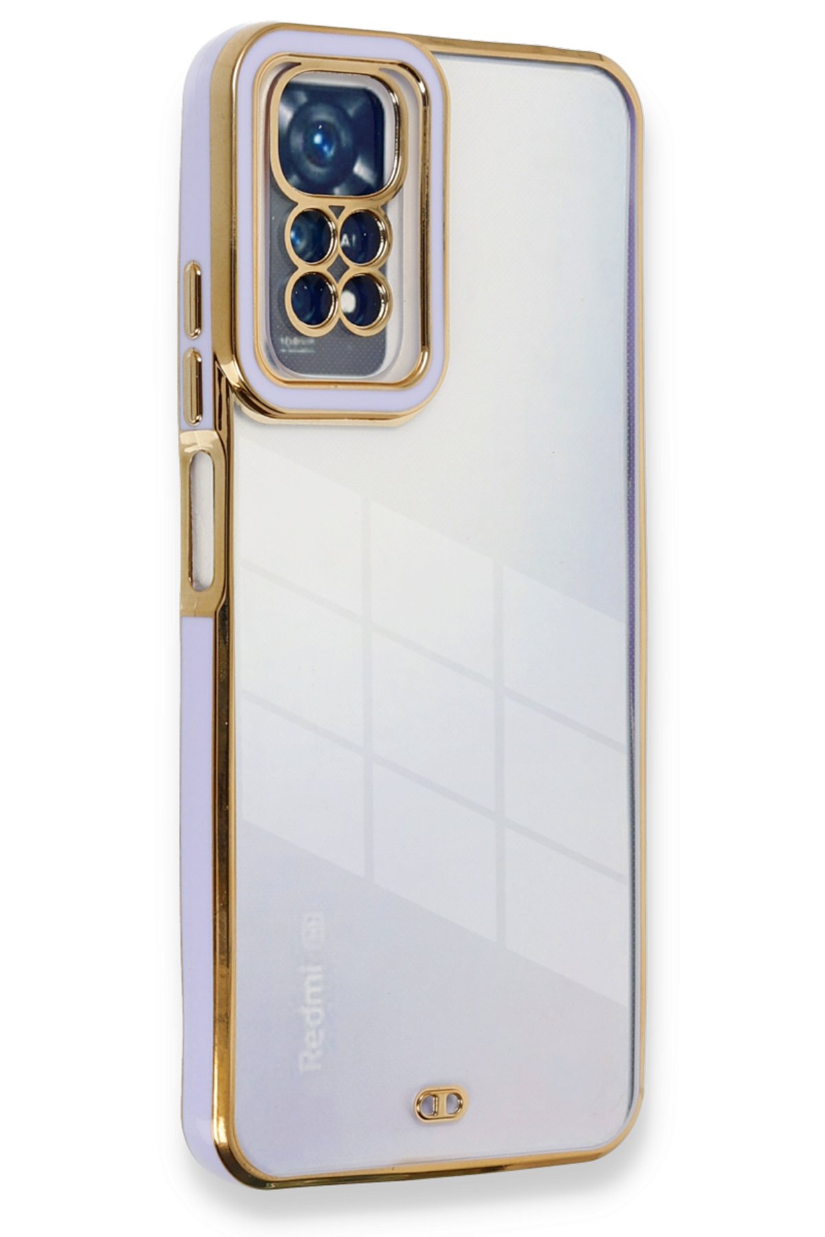 Newface Xiaomi Redmi Note 11S Kılıf Razer Lensli Silikon - Gold