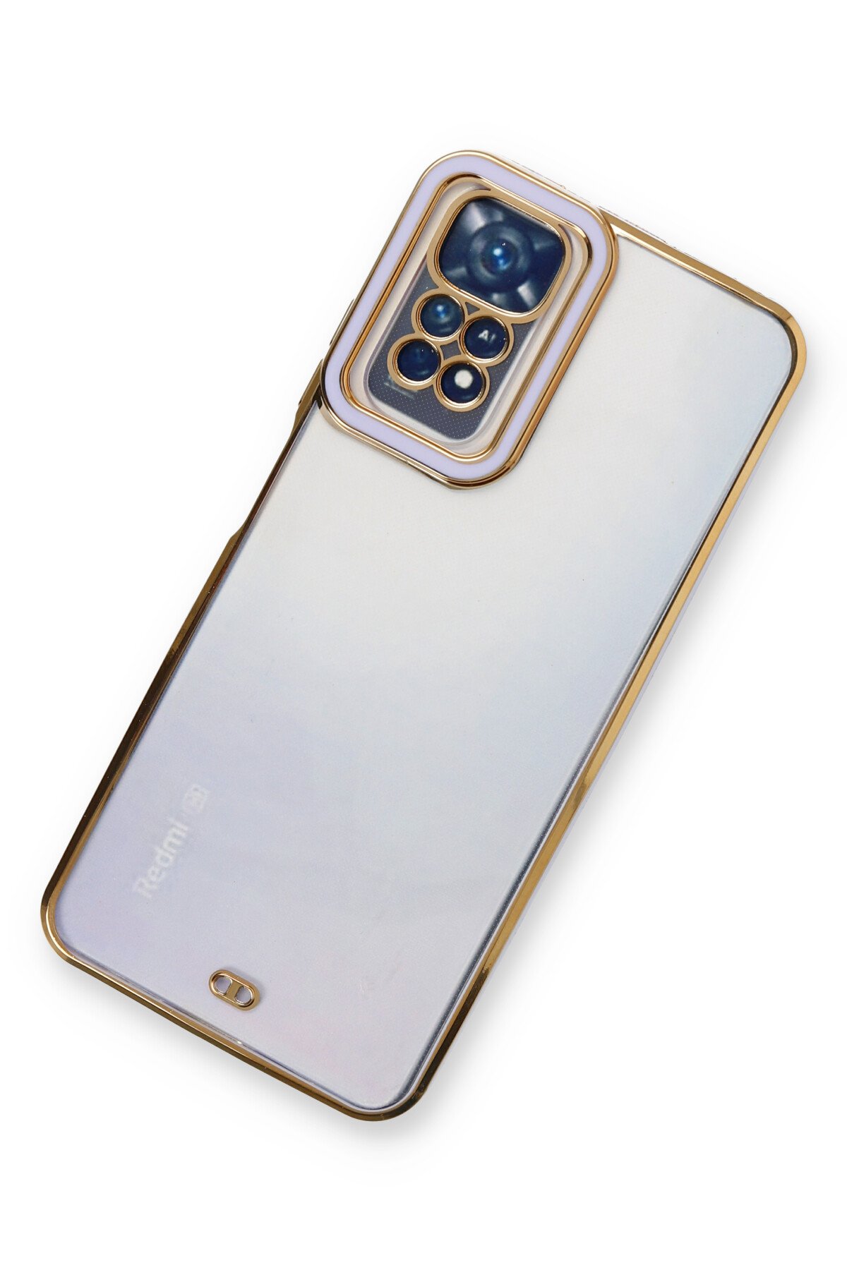 Newface Xiaomi Redmi Note 11S Kılıf Razer Lensli Silikon - Gold