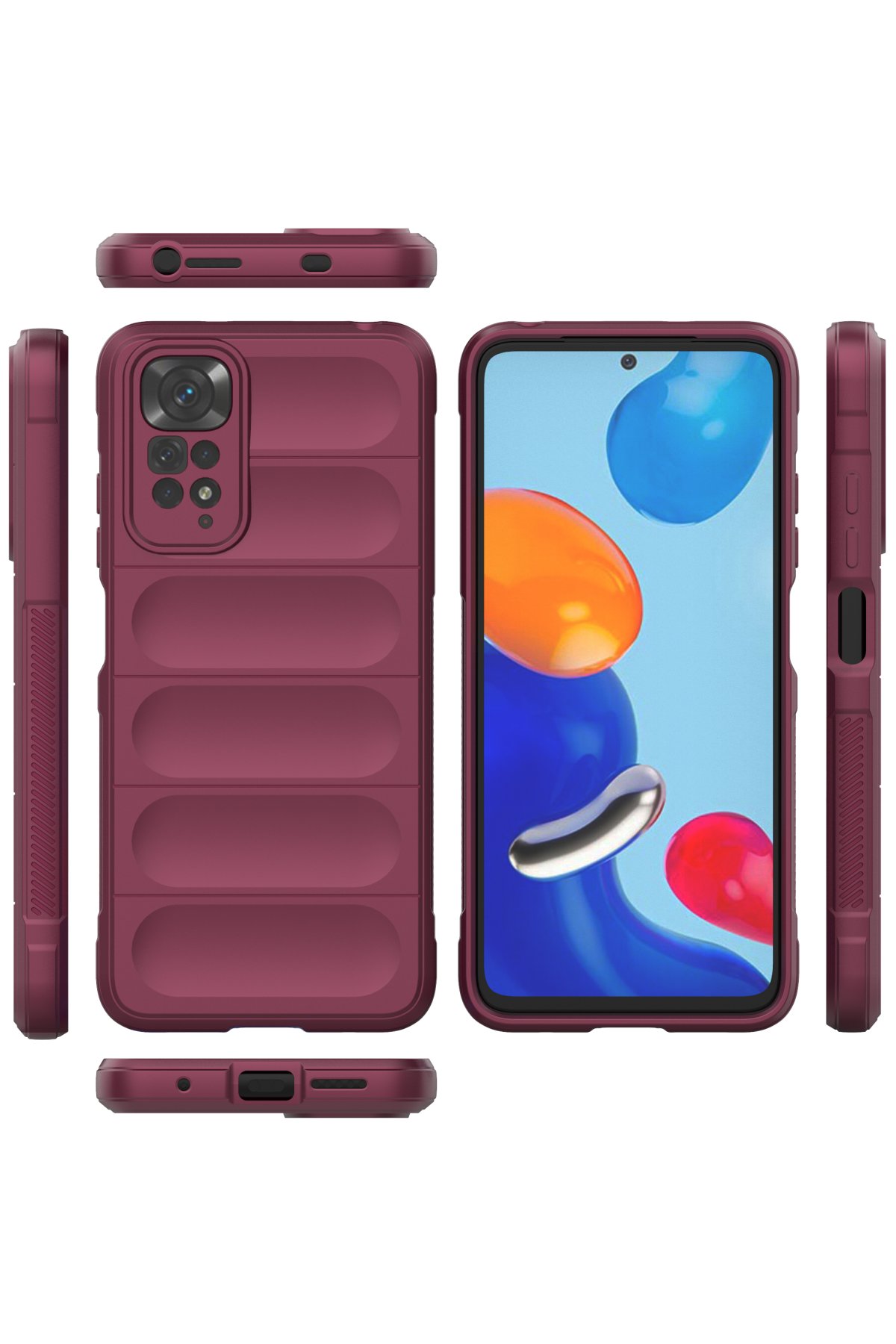 Newface Xiaomi Redmi Note 11S Kılıf Razer Lensli Silikon - Mor