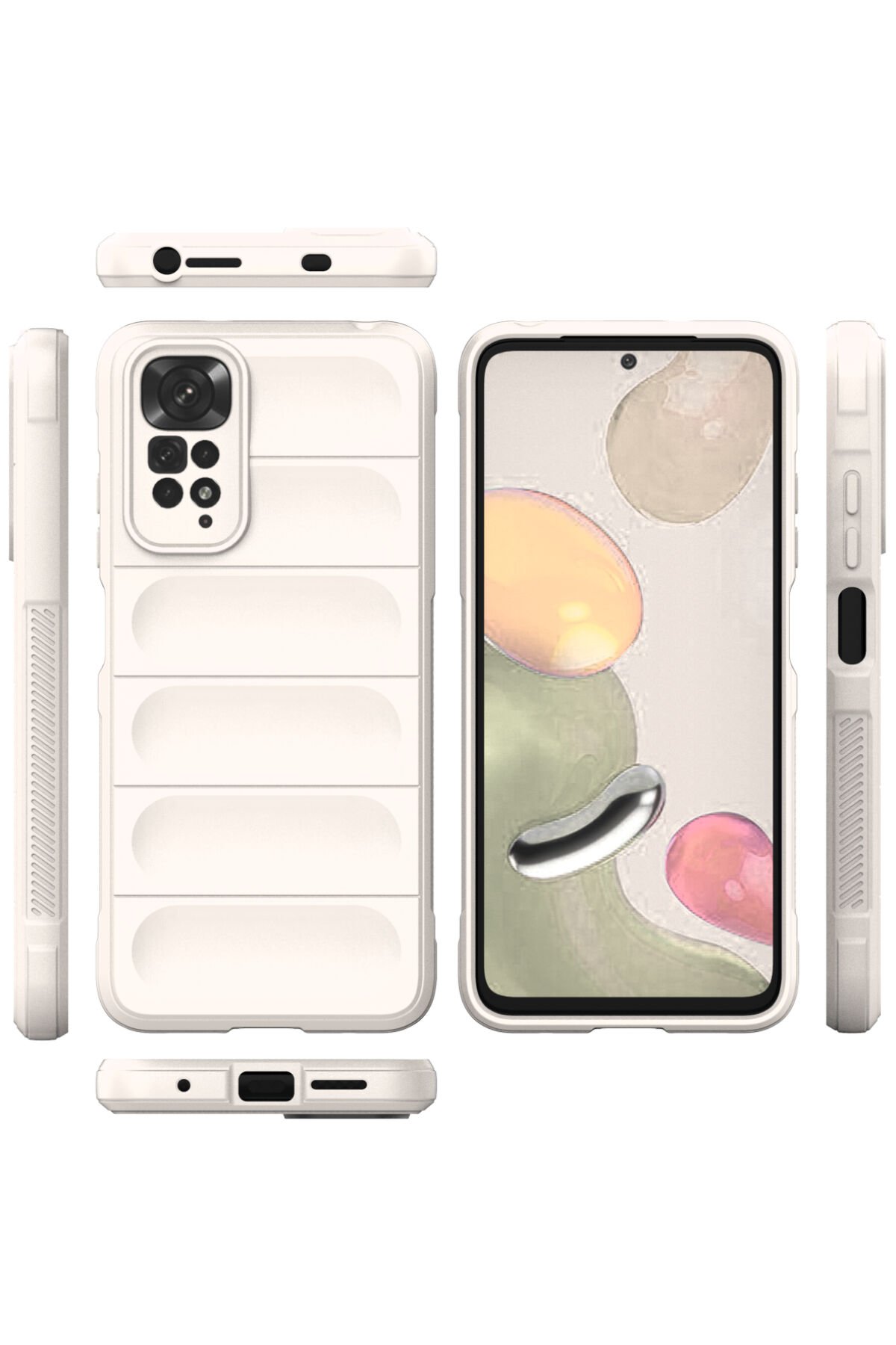Newface Xiaomi Redmi Note 11S Kılıf Liva Lens Silikon - Beyaz