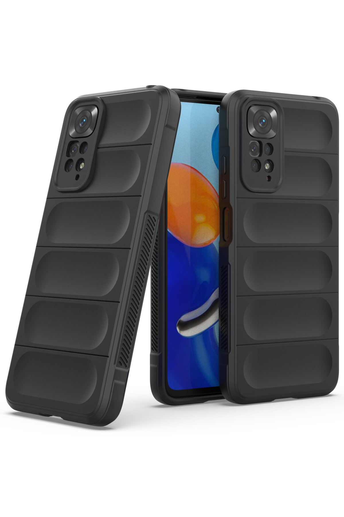 Newface Xiaomi Redmi Note 11S Kılıf Sofya Yüzüklü Silikon Kapak - Kırmızı