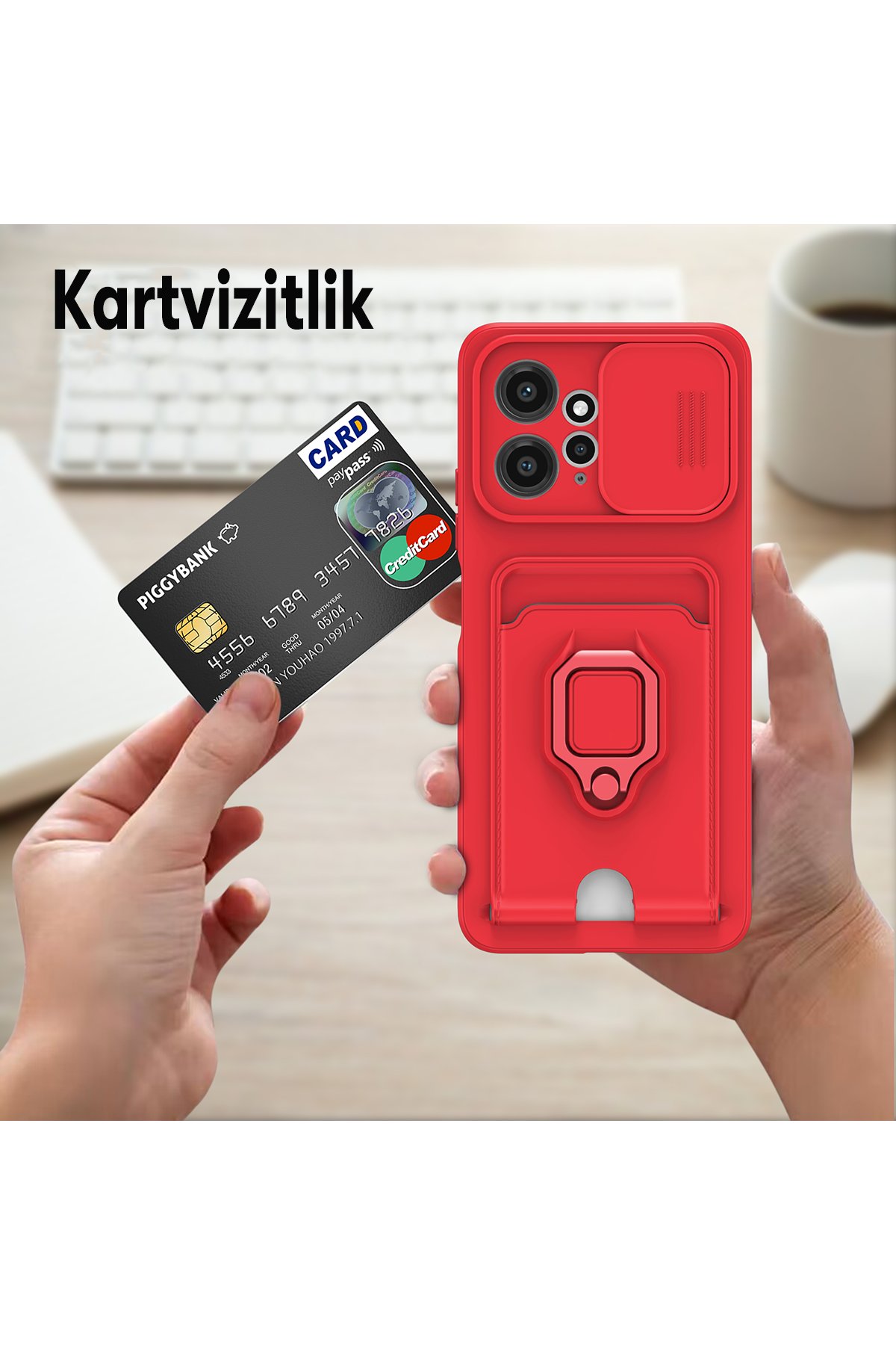 Newface Xiaomi Redmi Note 12 4G Kılıf Kelvin Kartvizitli Silikon - Siyah