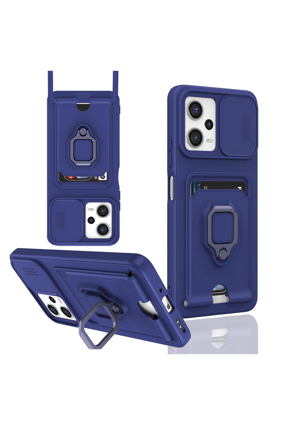 Newface Xiaomi Redmi Note 12 Pro 5G Kılıf Sofya Yüzüklü Silikon Kapak - Rose