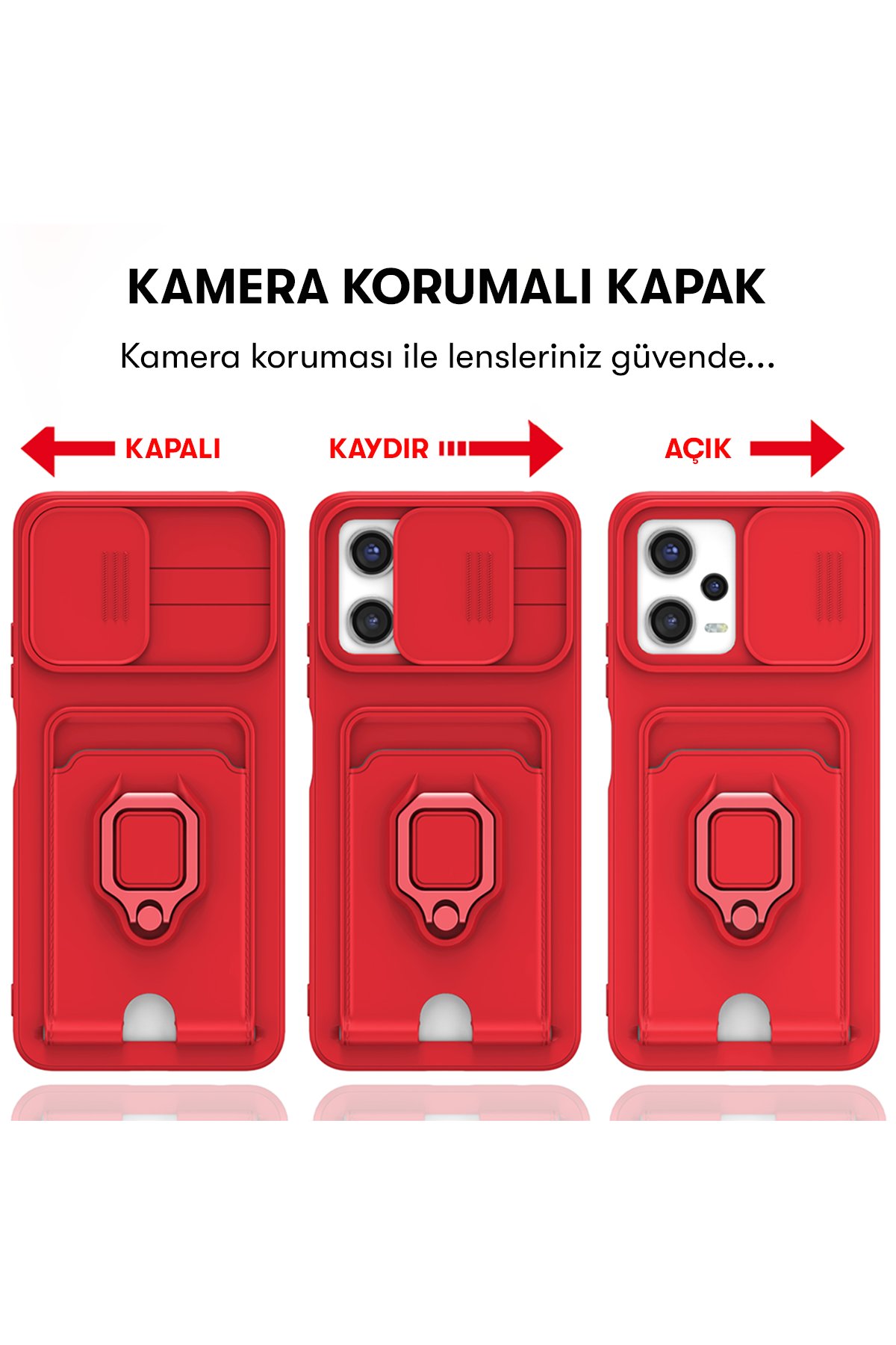 Newface Xiaomi Redmi Note 12 Pro 5G Kılıf Joy Lens Standlı Kapak - Mor