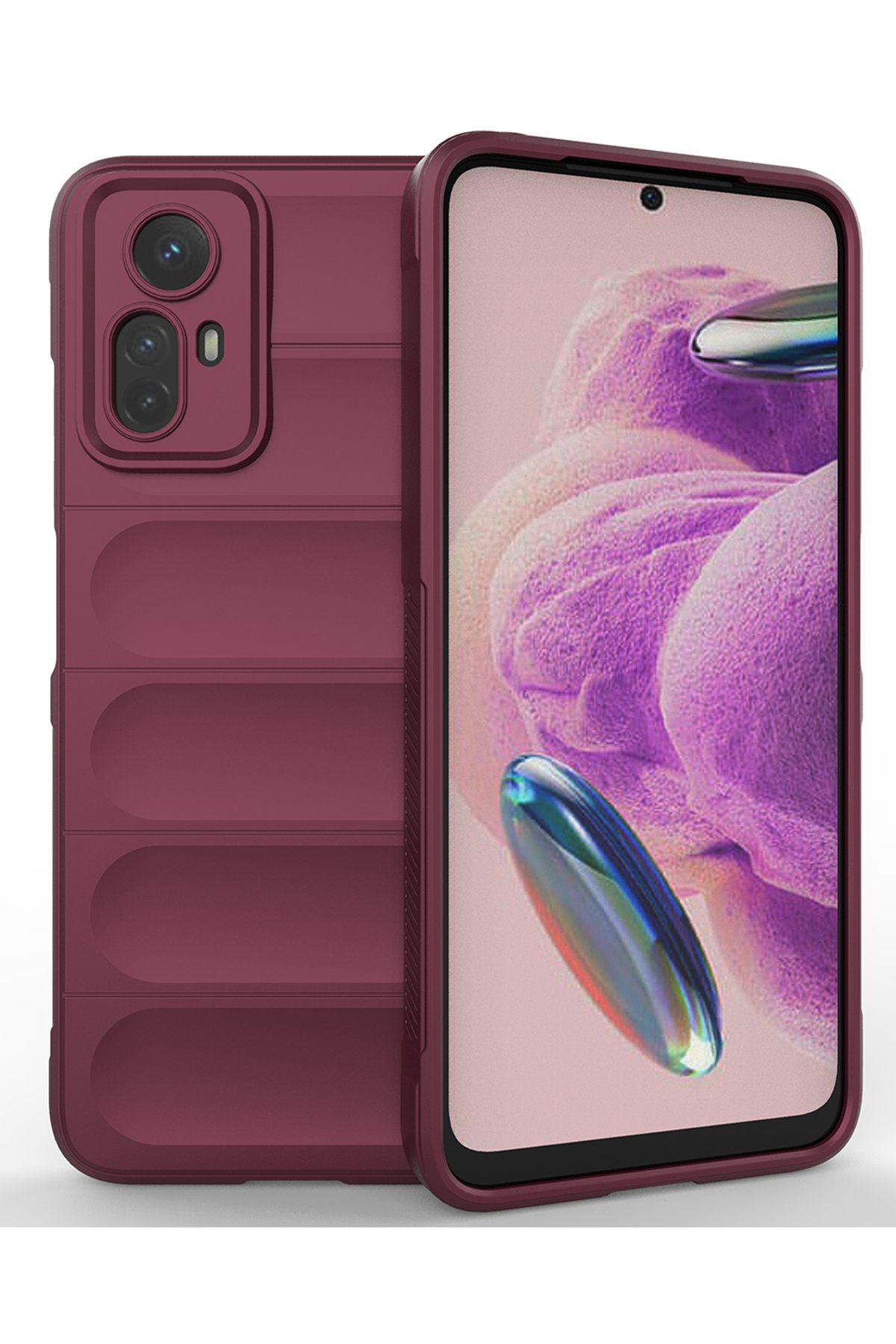Newface Xiaomi Redmi Note 12S Kılıf Optimum Silikon - Bordo