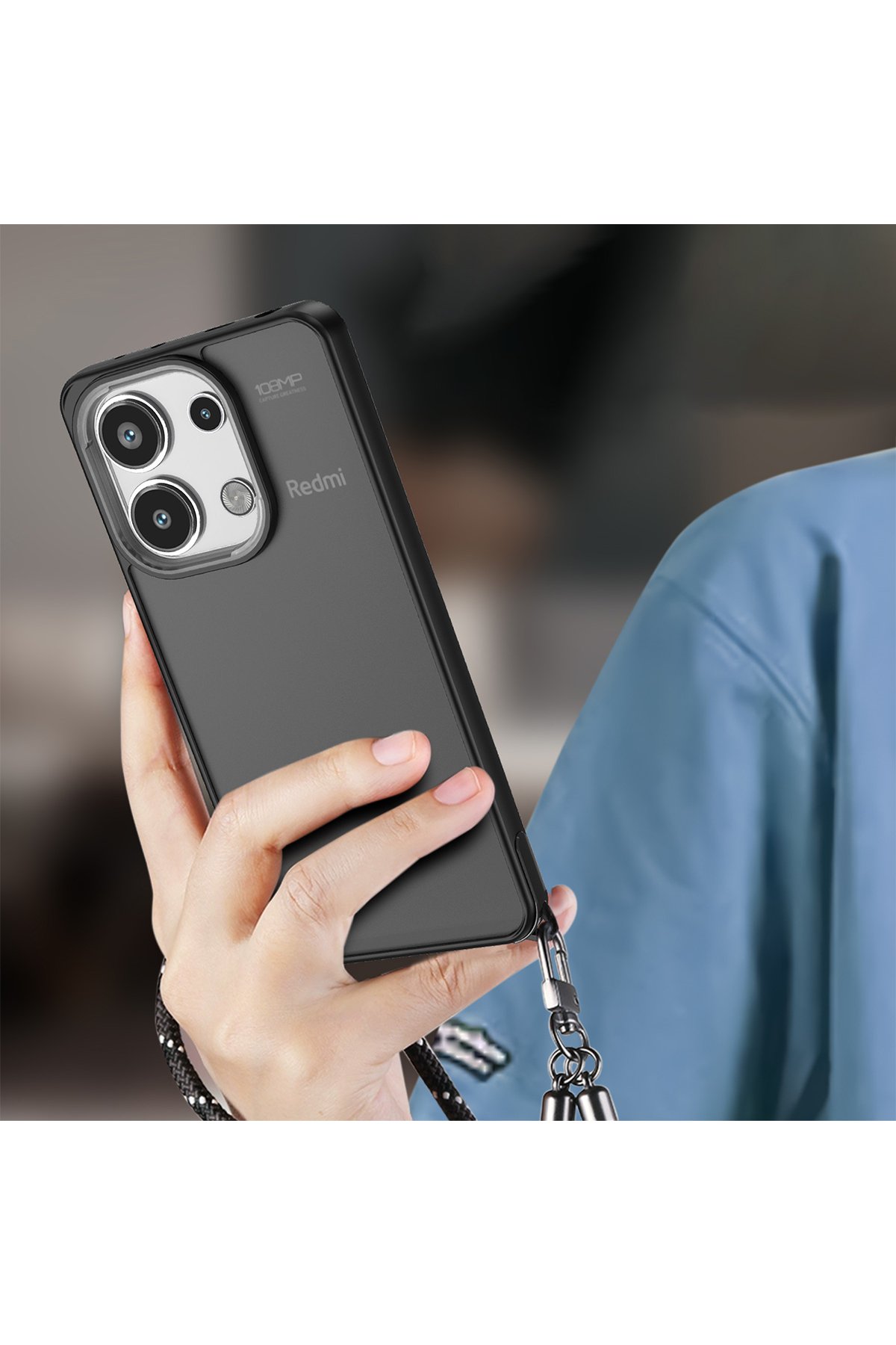 Newface Xiaomi Redmi Note 13 Pro 4G Kılıf Pars Lens Yüzüklü Silikon - Kırmızı