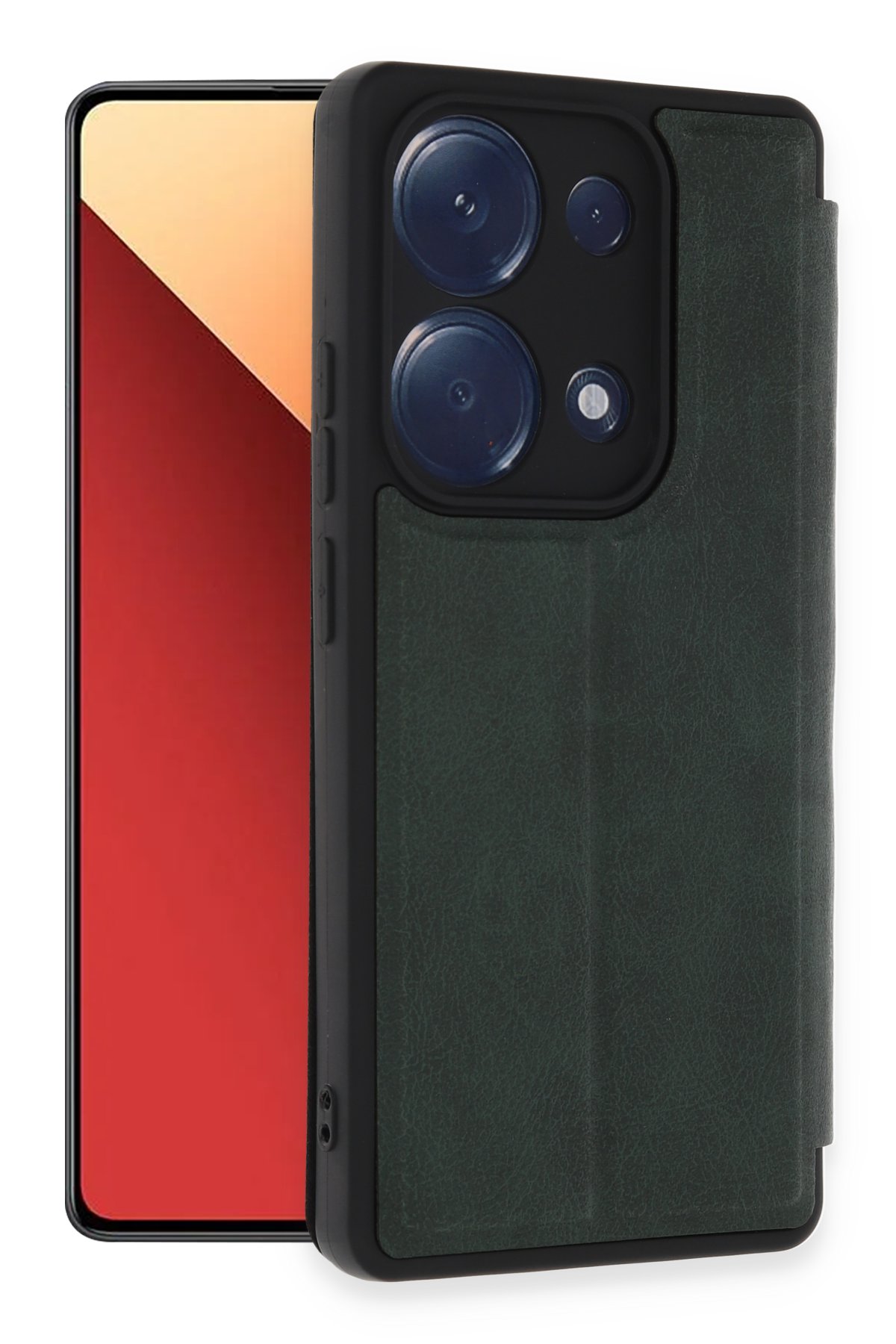 Newface Xiaomi Redmi Note 13 Pro 4G Kılıf Kelvin Kartvizitli Silikon - Koyu Yeşil