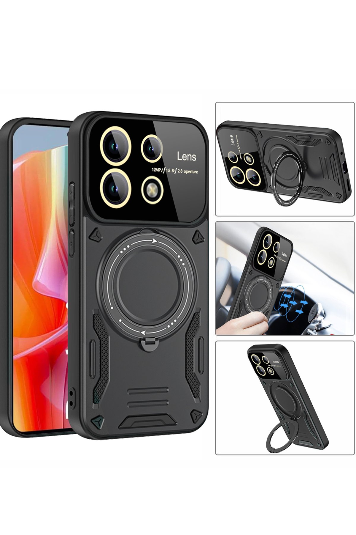 Newface Xiaomi Redmi Note 13 Pro 4G Kılıf Aras Deri Kapak - Koyu Yeşil