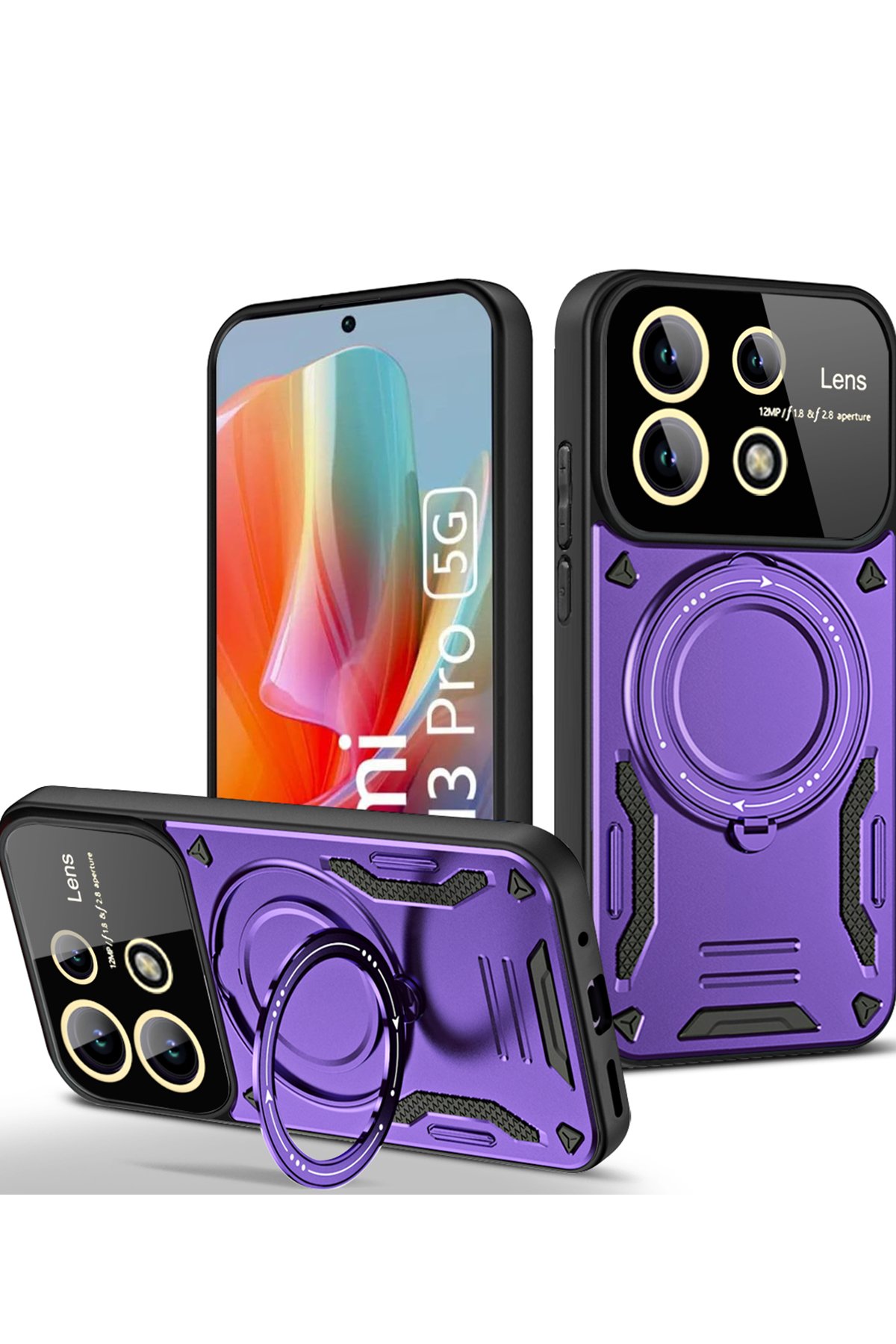 Newface Xiaomi Redmi Note 13 Pro 5G Kılıf Volet Silikon - Kırmızı