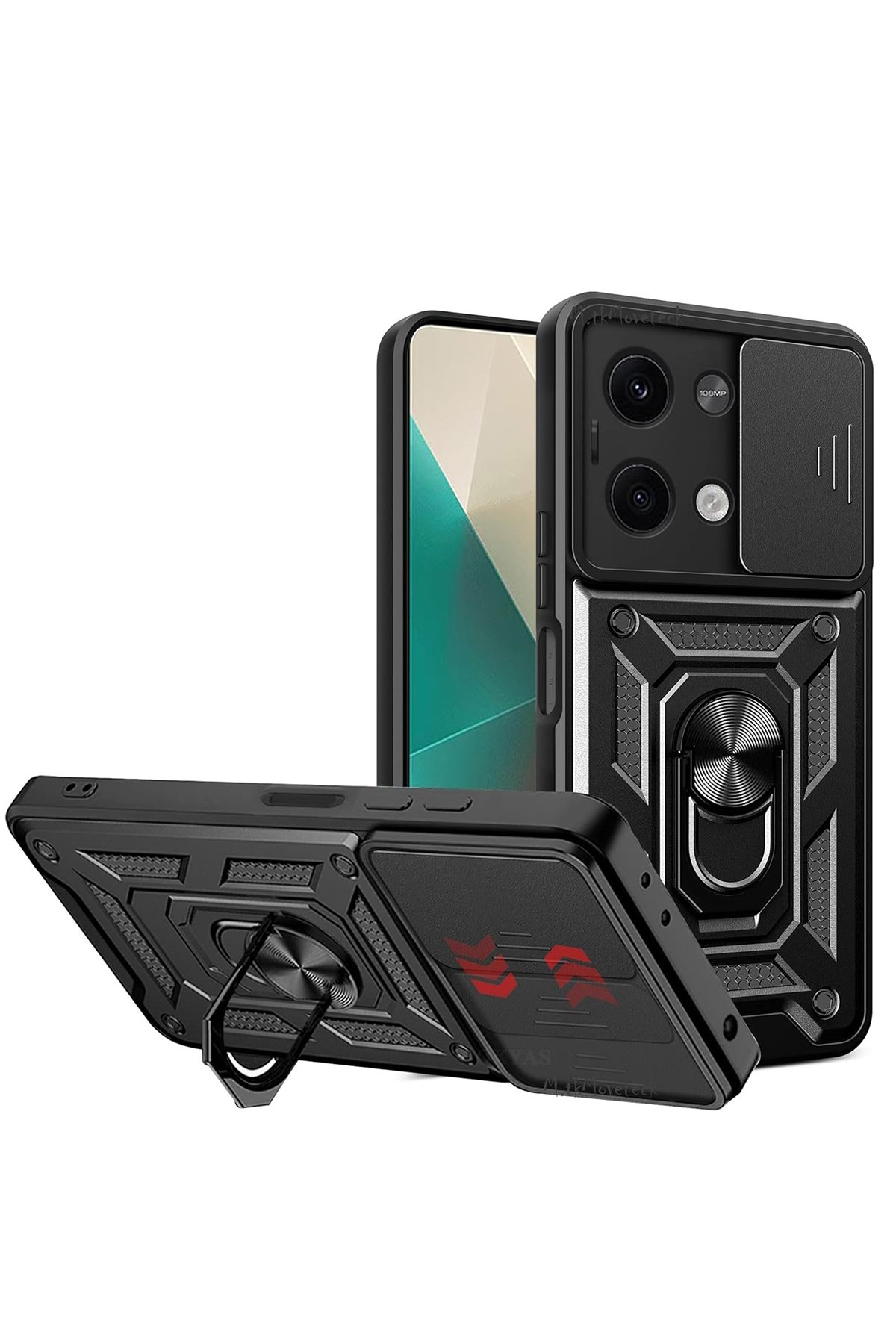 Newface Xiaomi Redmi Note 13 Pro 5G Kılıf Zuma Kartvizitli Yüzüklü Silikon - Lila