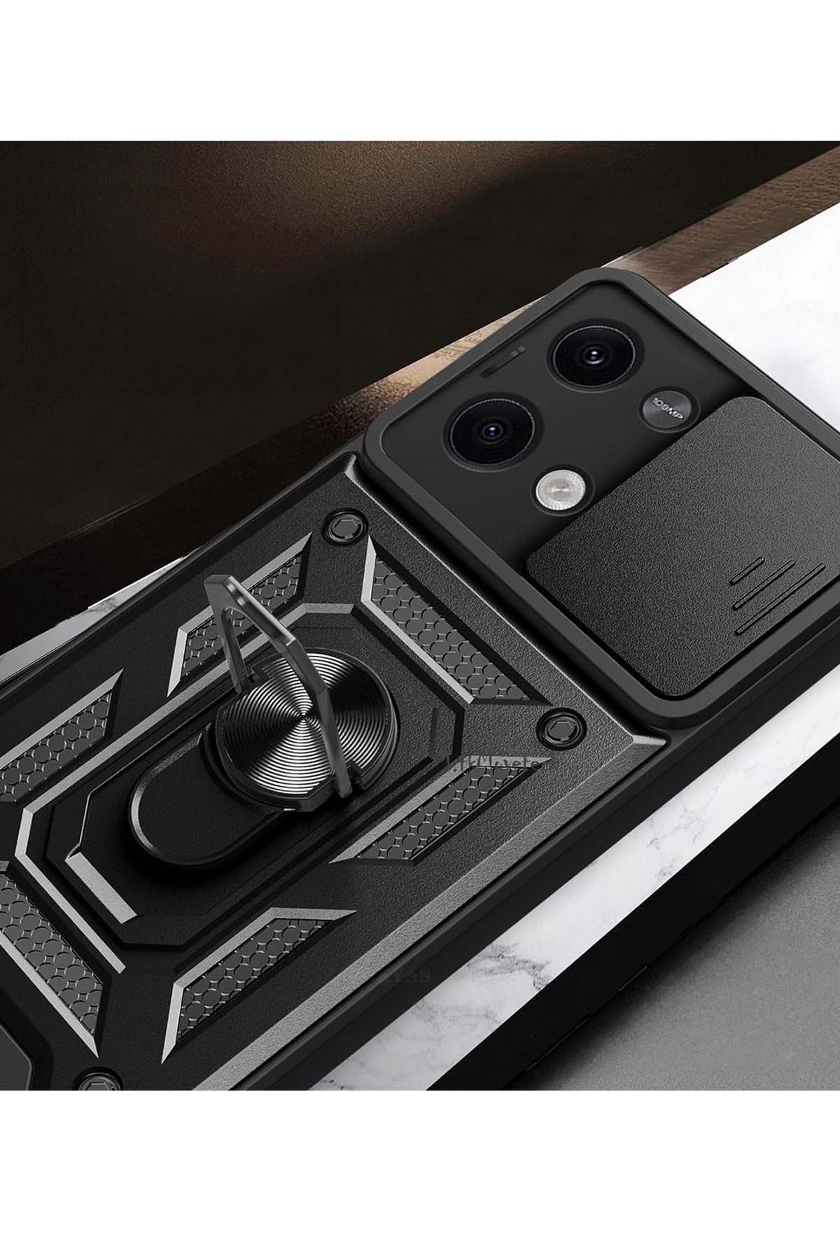 Newface Xiaomi Redmi Note 13 Pro 5G Kılıf Zuma Kartvizitli Yüzüklü Silikon - Lila