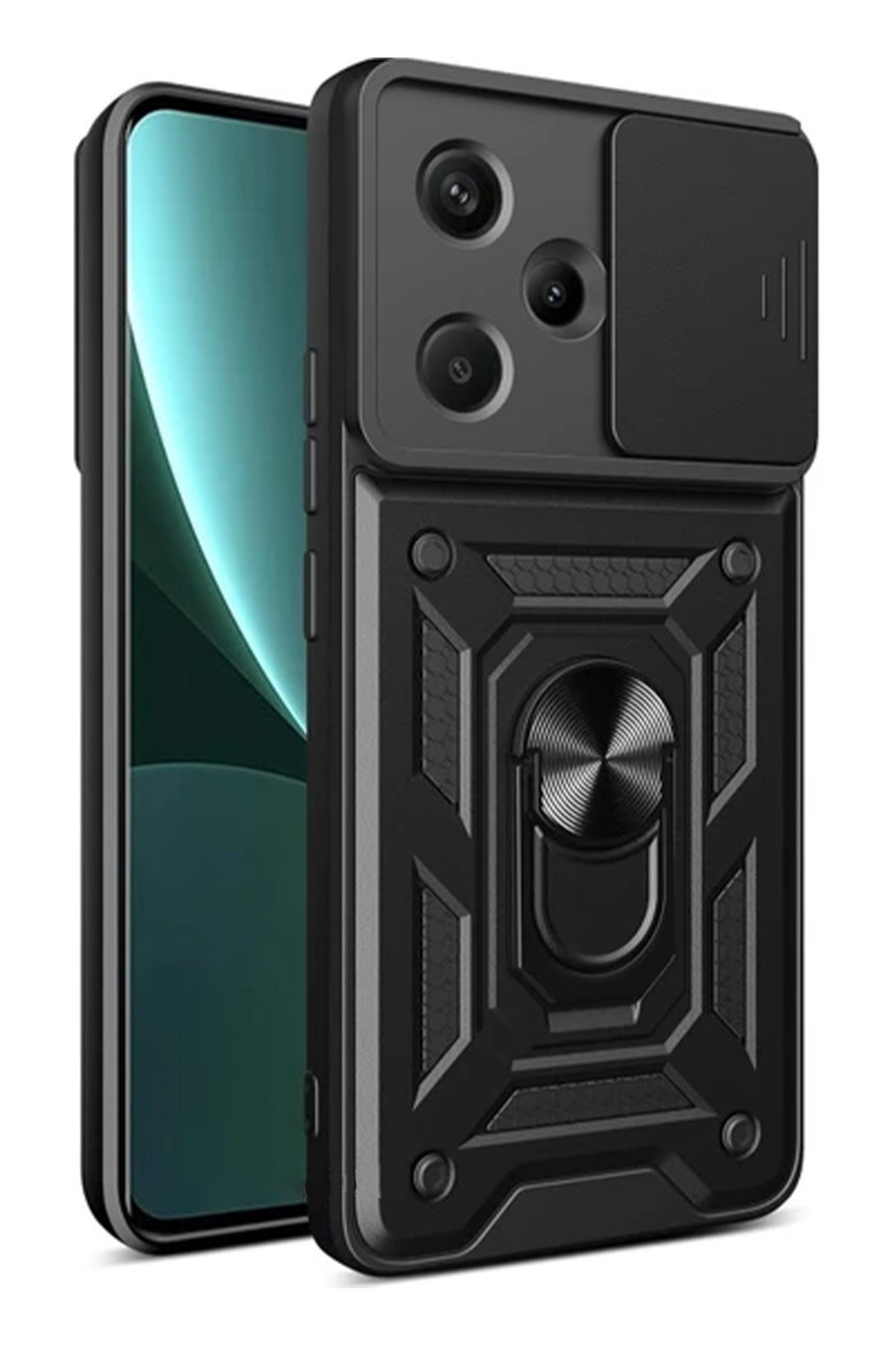 Newface Xiaomi Redmi Note 13 Pro Plus Kılıf Zuma Kartvizitli Yüzüklü Silikon - Lacivert