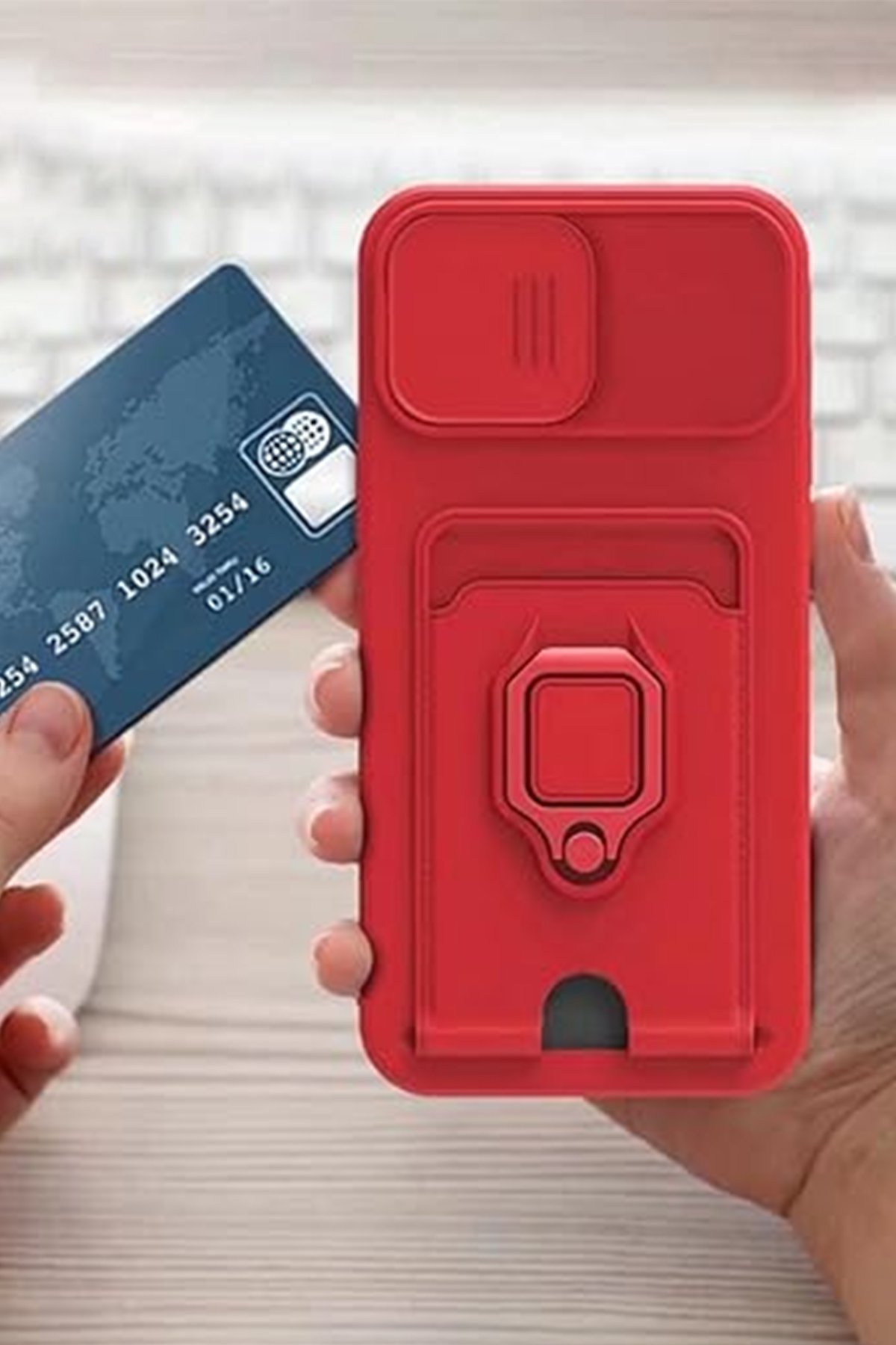 Newface Xiaomi Redmi Note 13 Pro Plus Kılıf Zuma Kartvizitli Yüzüklü Silikon - Pembe