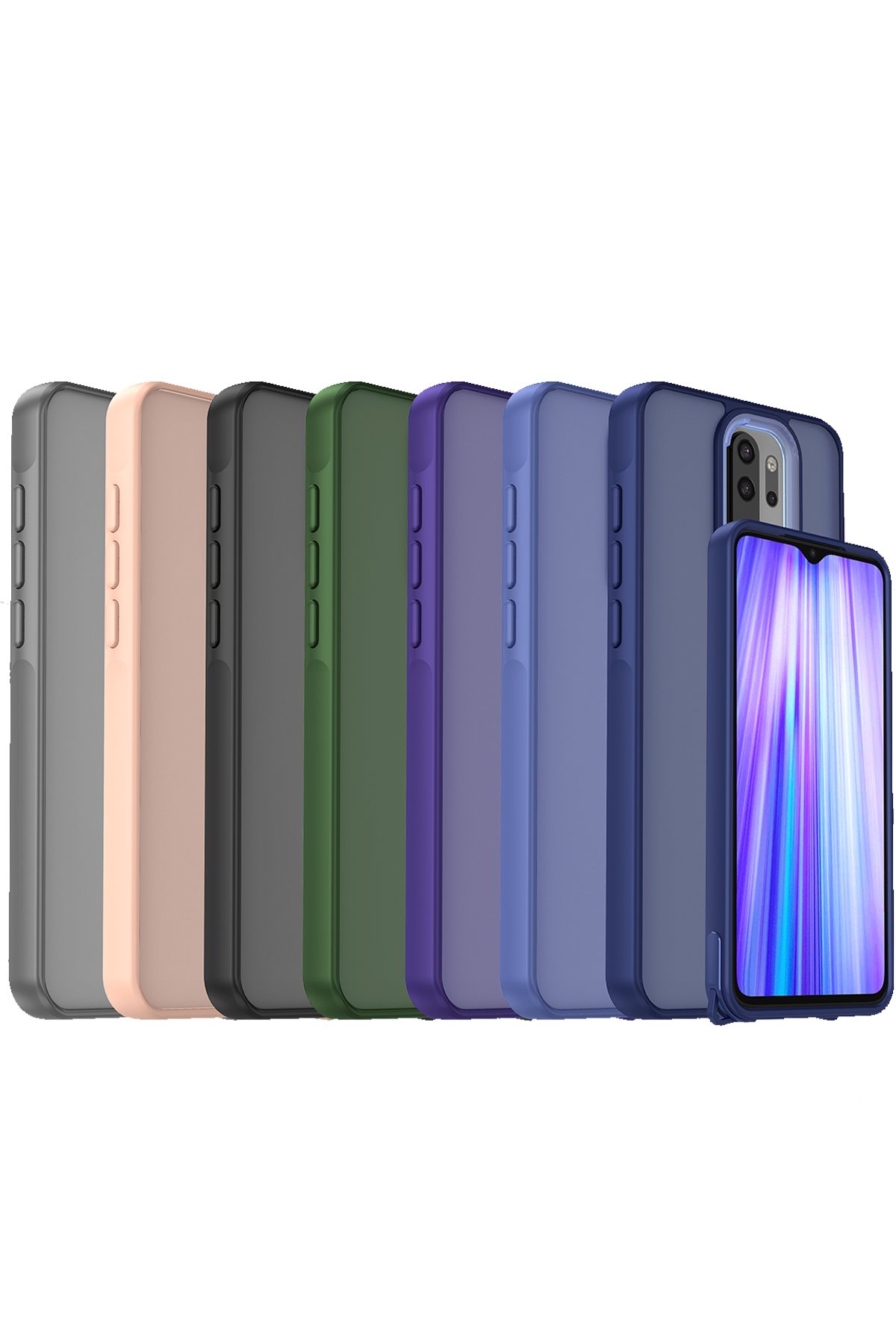 Newface Xiaomi Redmi Note 8 Pro Kılıf Palm Buzlu Kamera Sürgülü Silikon - Yeşil