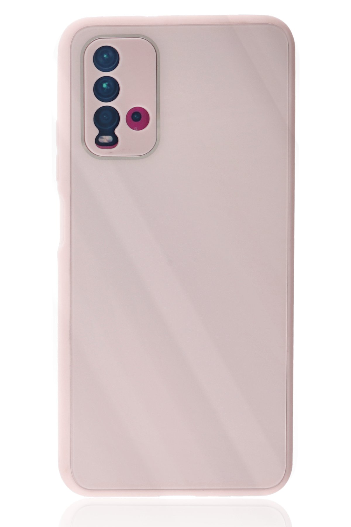 Newface Xiaomi Redmi Note 9 4G Kılıf Palm Buzlu Kamera Sürgülü Silikon - Pembe