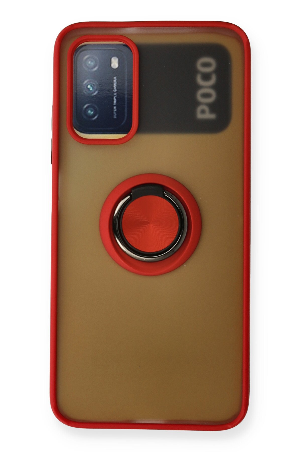 Newface Xiaomi Redmi Note 9 4G Kılıf Zuma Kartvizitli Yüzüklü Silikon - Kırmızı